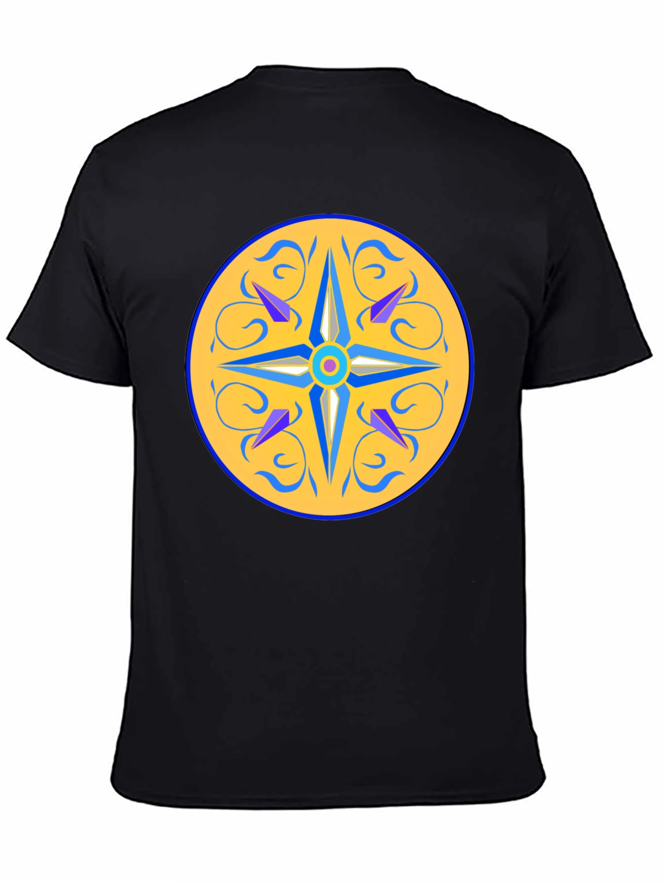 Unique Mandala Design Black T-Shirt