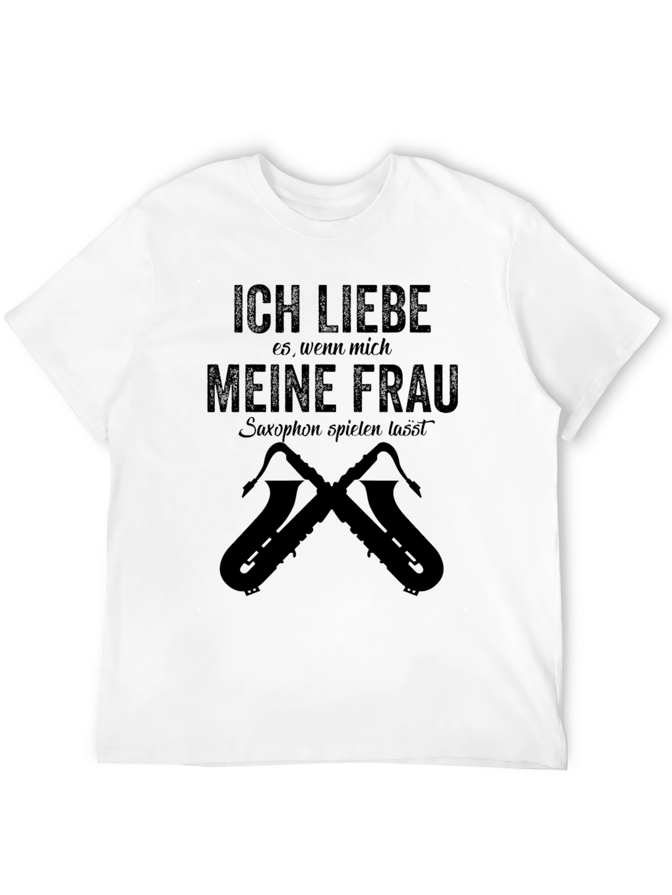 Ich Liebe Meine Frau Saxophone Mens Black T-Shirt