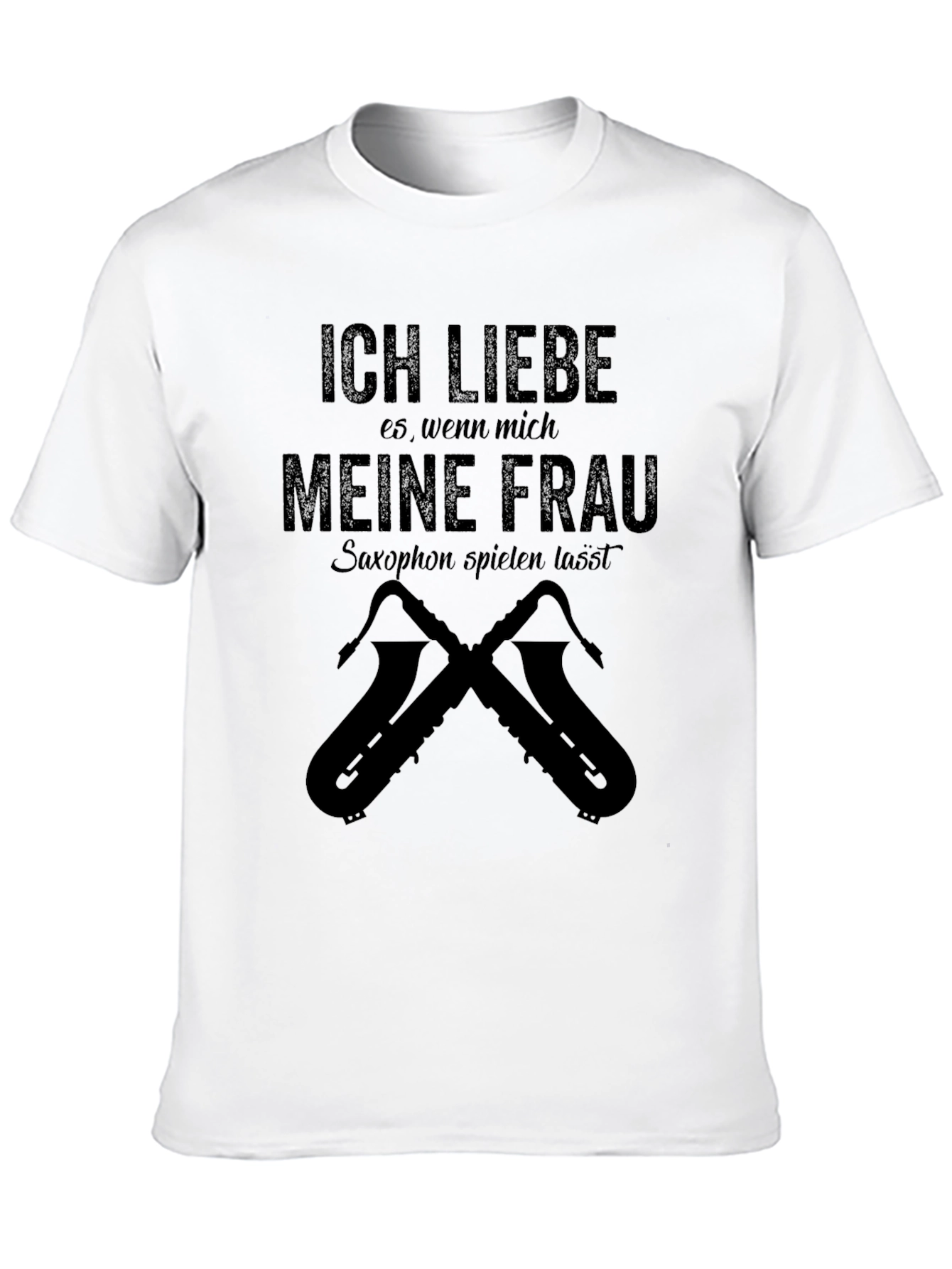 Ich Liebe Meine Frau Saxophone Mens Black T-Shirt