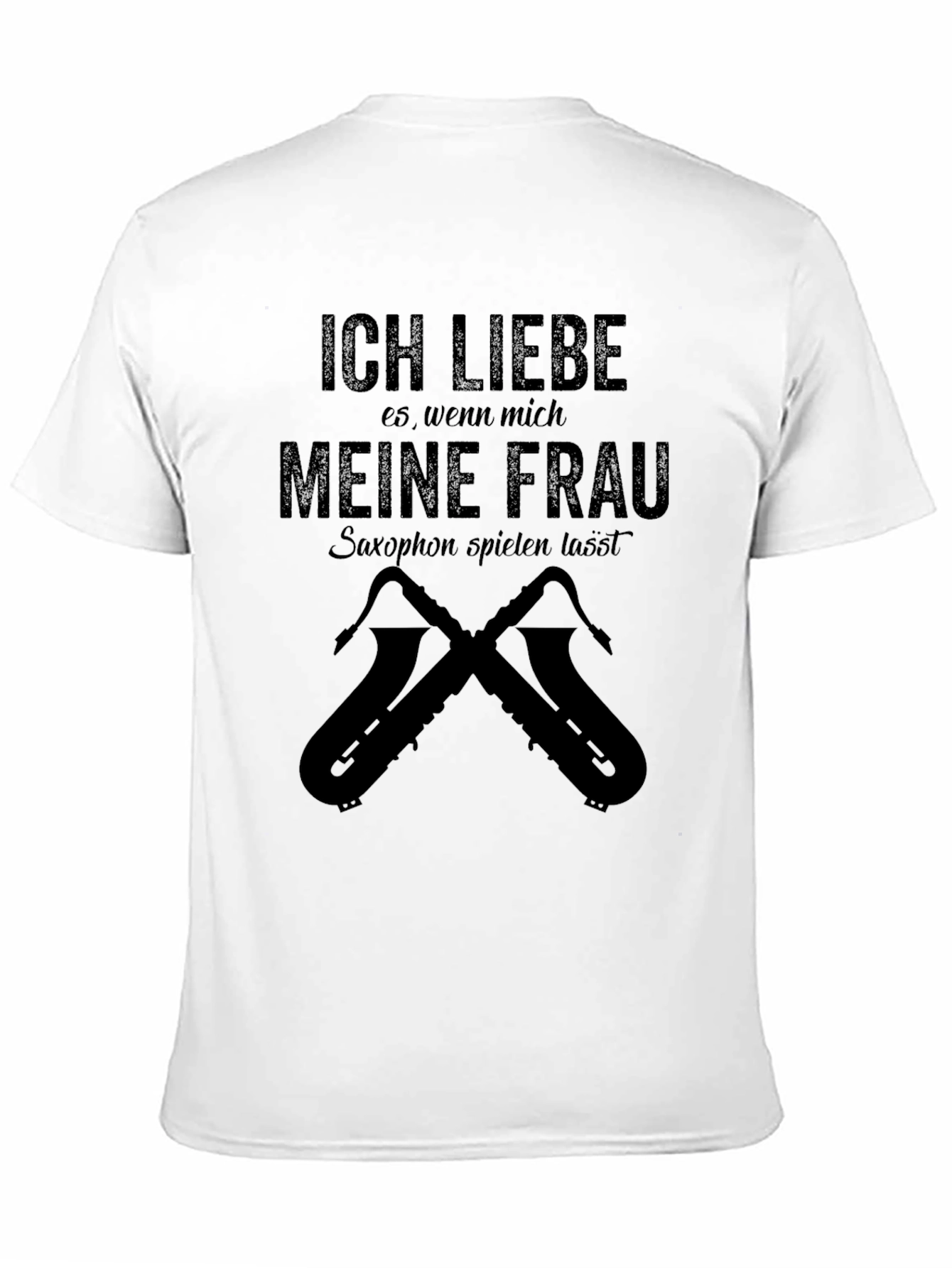 Ich Liebe Meine Frau Saxophone Mens Black T-Shirt