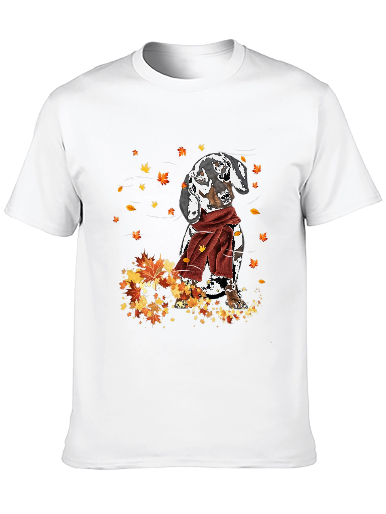 Dachshund Fall Leaves Graphic T-Shirt