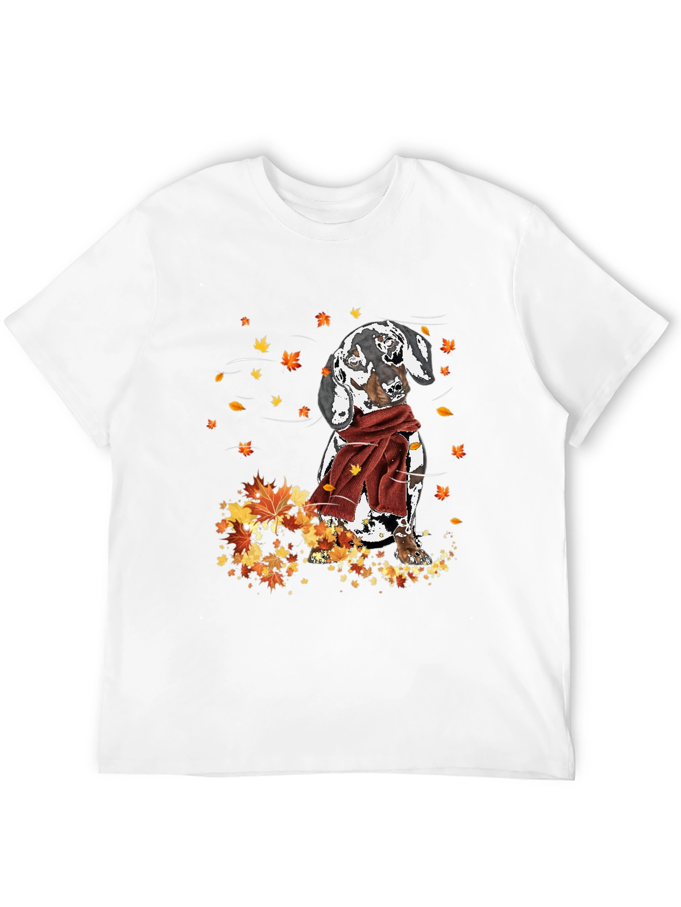 Dachshund Fall Leaves Graphic T-Shirt