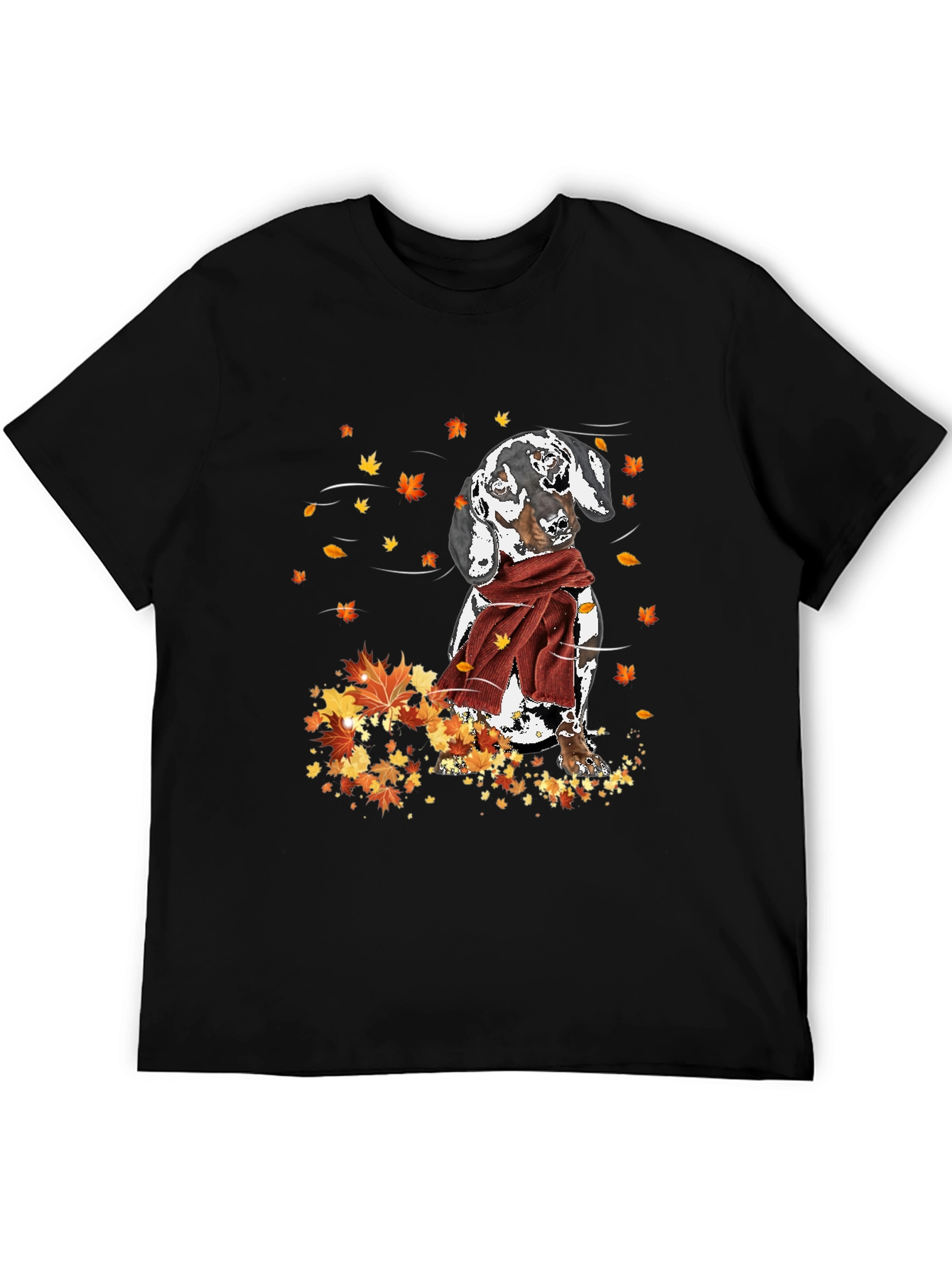 Dachshund Fall Leaves Graphic T-Shirt
