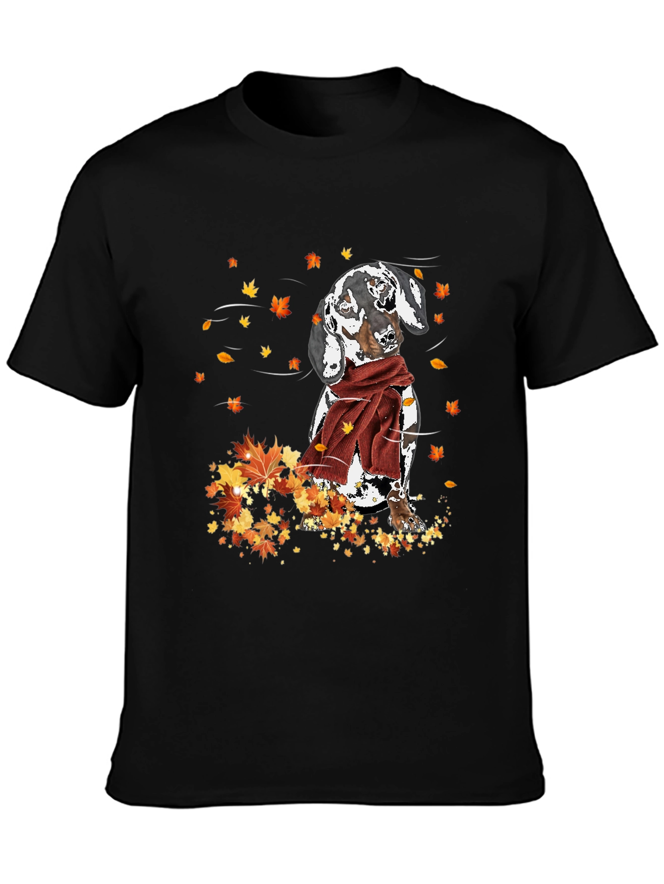 Dachshund Fall Leaves Graphic T-Shirt