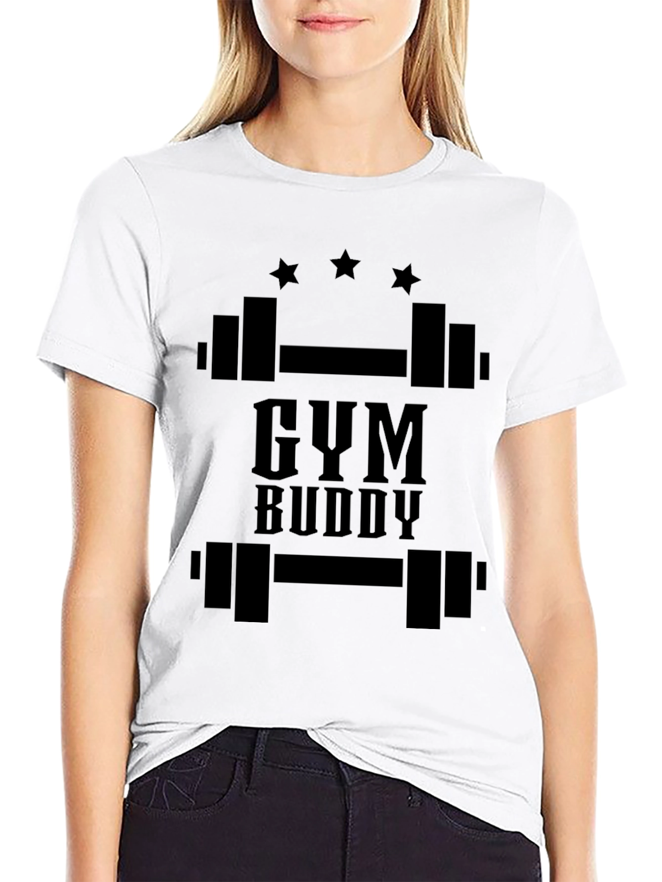 Gym Buddy Black Graphic Tee