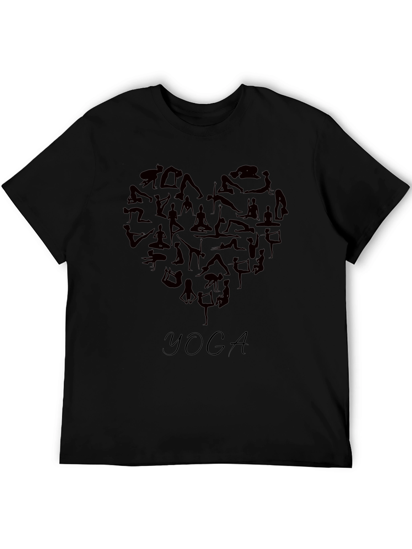 Yoga Heart Silhouette Graphic T-Shirt