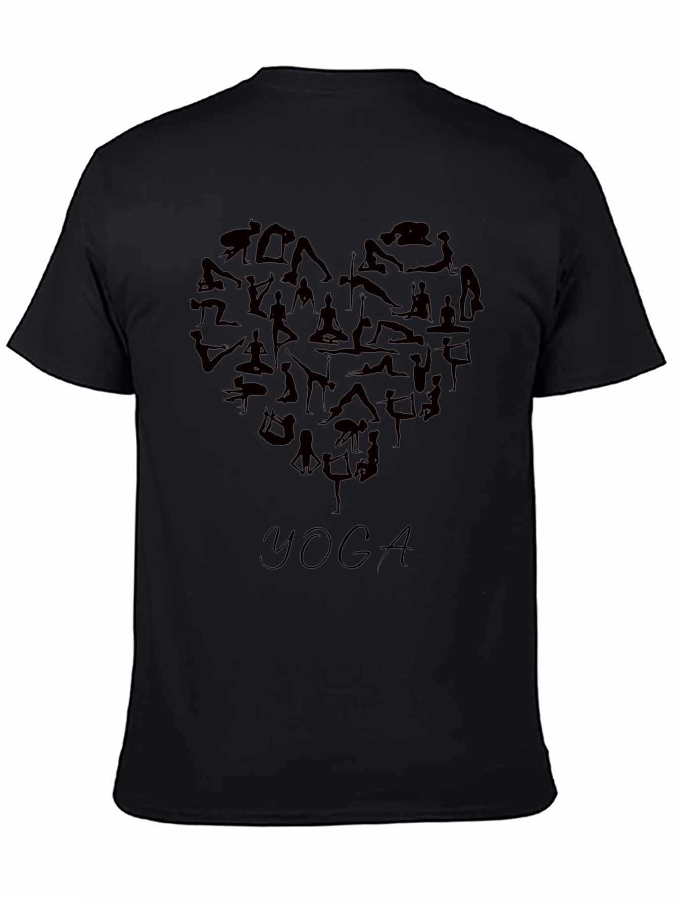Yoga Heart Silhouette Graphic T-Shirt