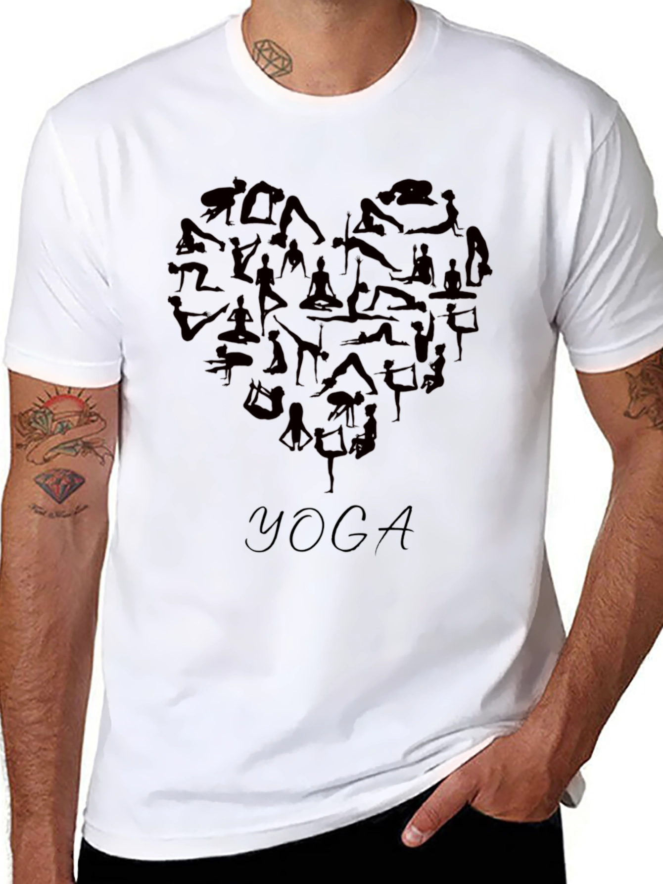 Yoga Heart Silhouette Graphic T-Shirt
