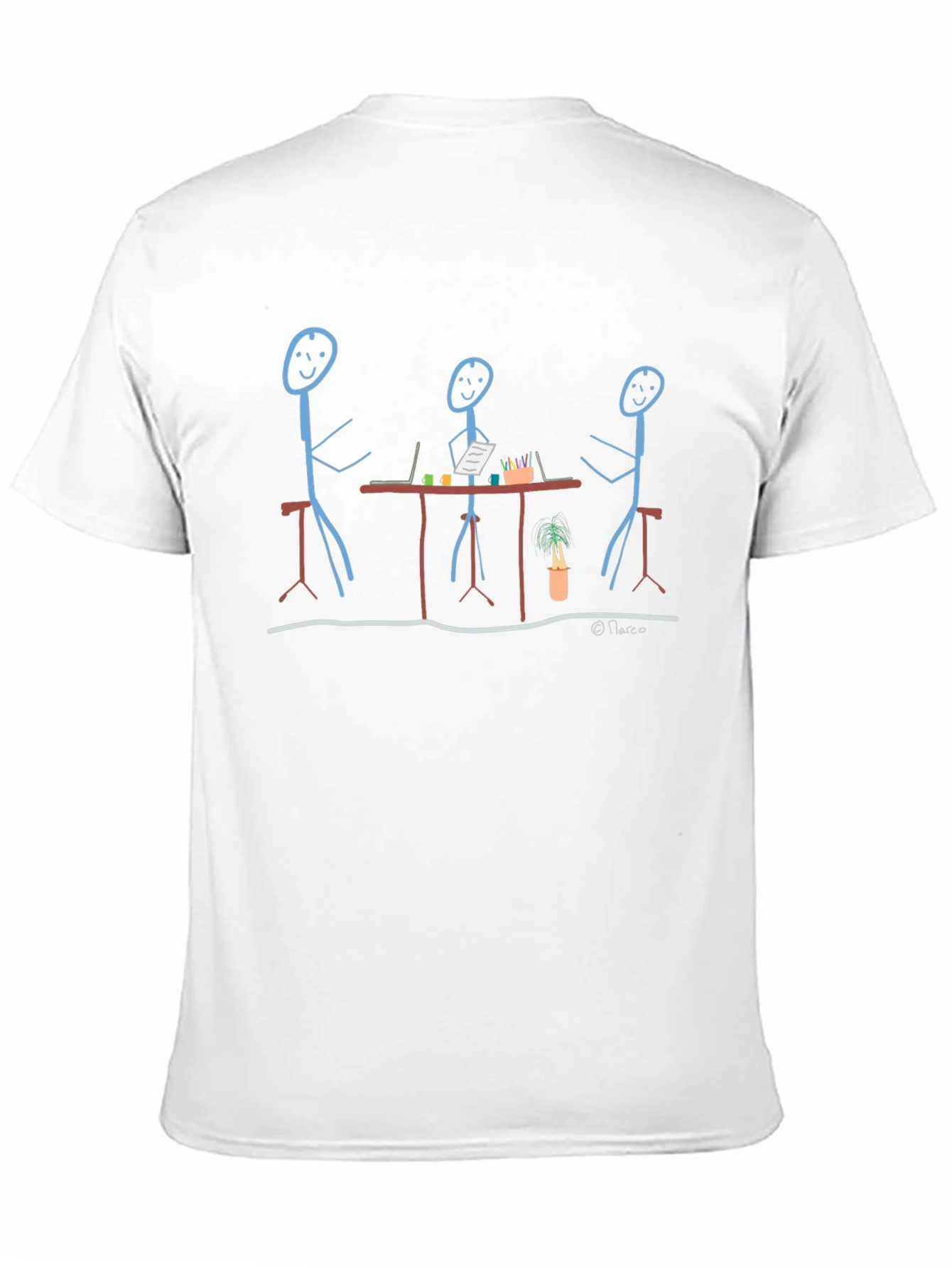 Funny Stick Figure Teamwork Black T-Shirt