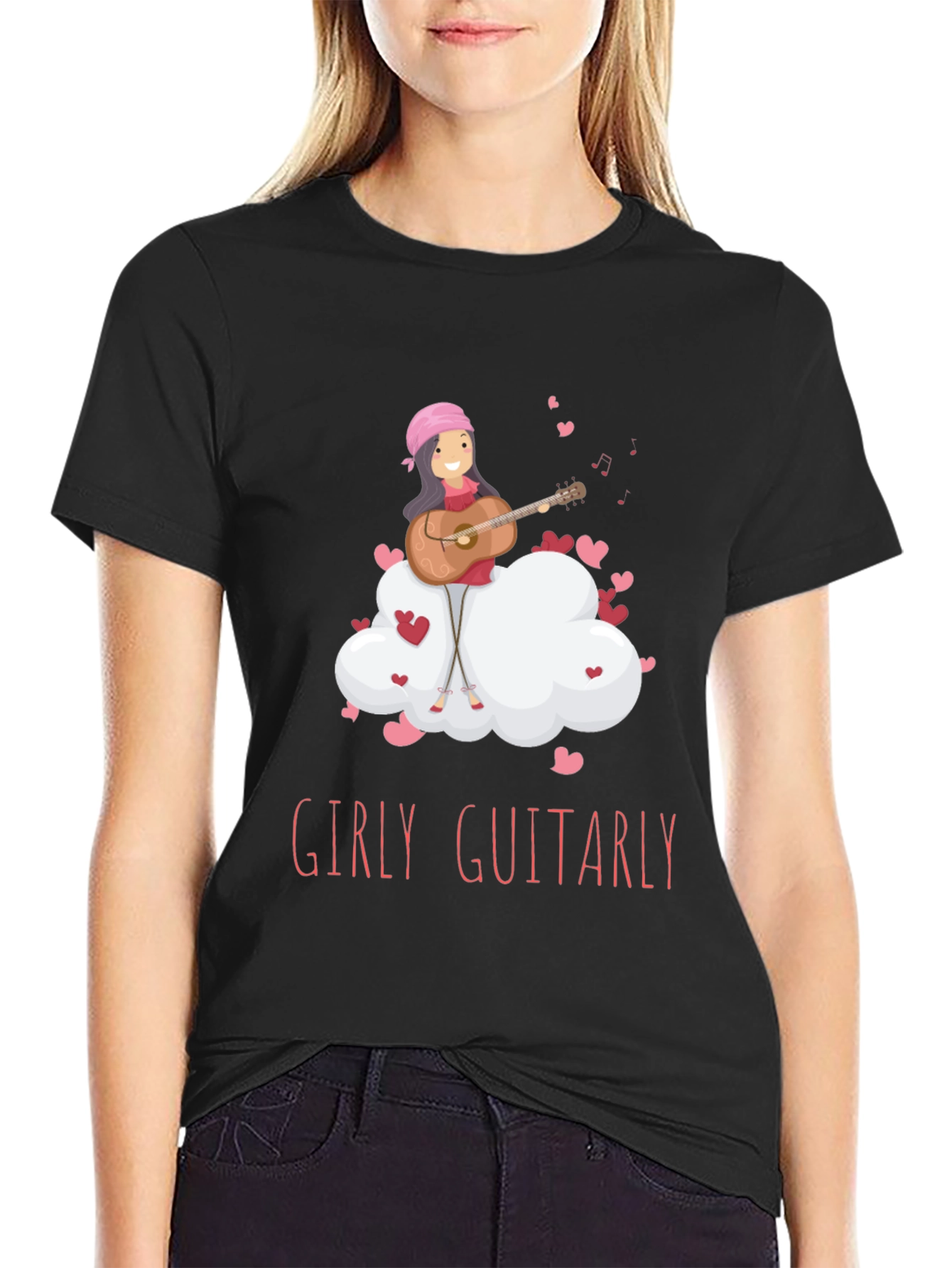 Girly Guitarly Black T-Shirt