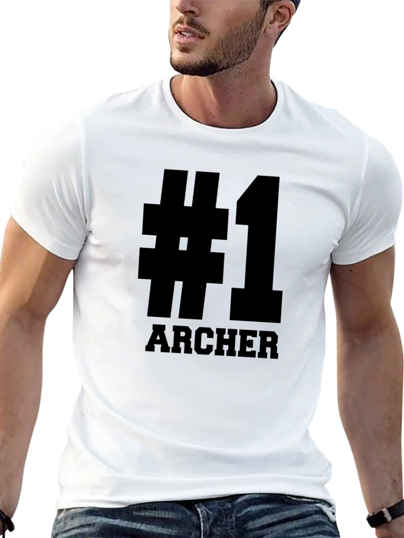 #1 Archer T-Shirt - Black Graphic Tee