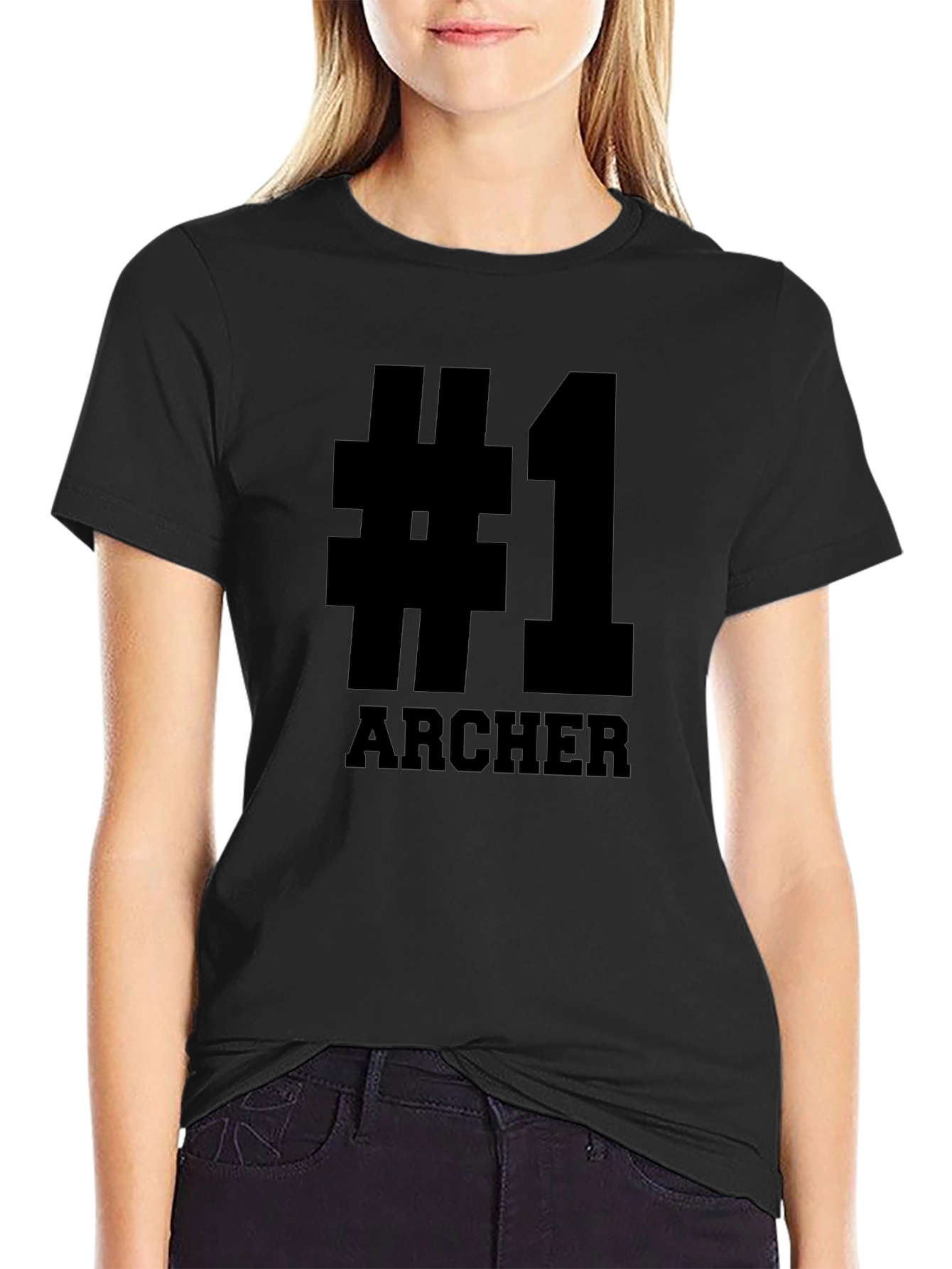 #1 Archer T-Shirt - Black Graphic Tee