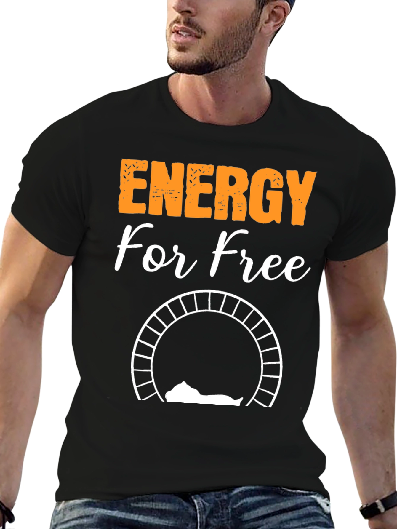 Energy For Free T-Shirt - Relaxing Cat Design