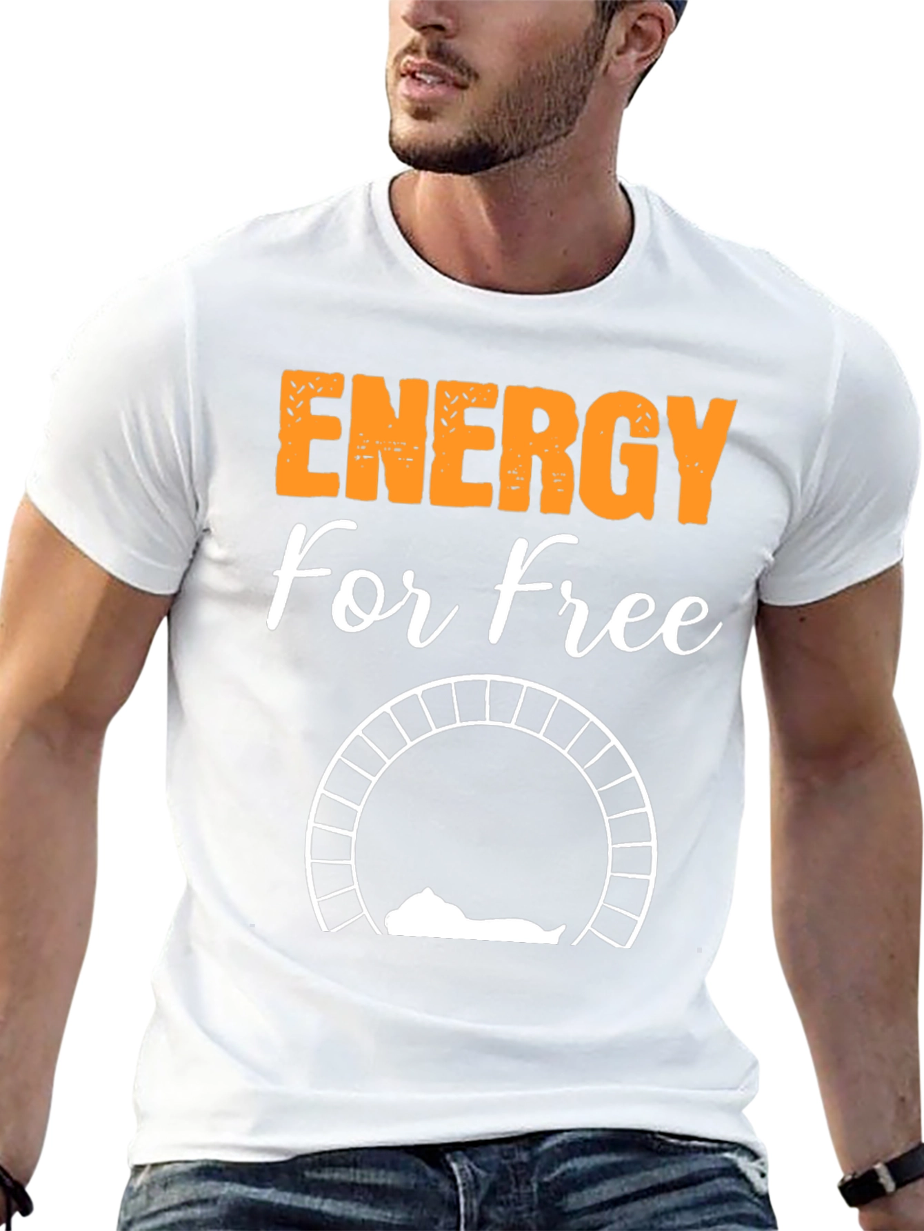 Energy For Free T-Shirt - Relaxing Cat Design