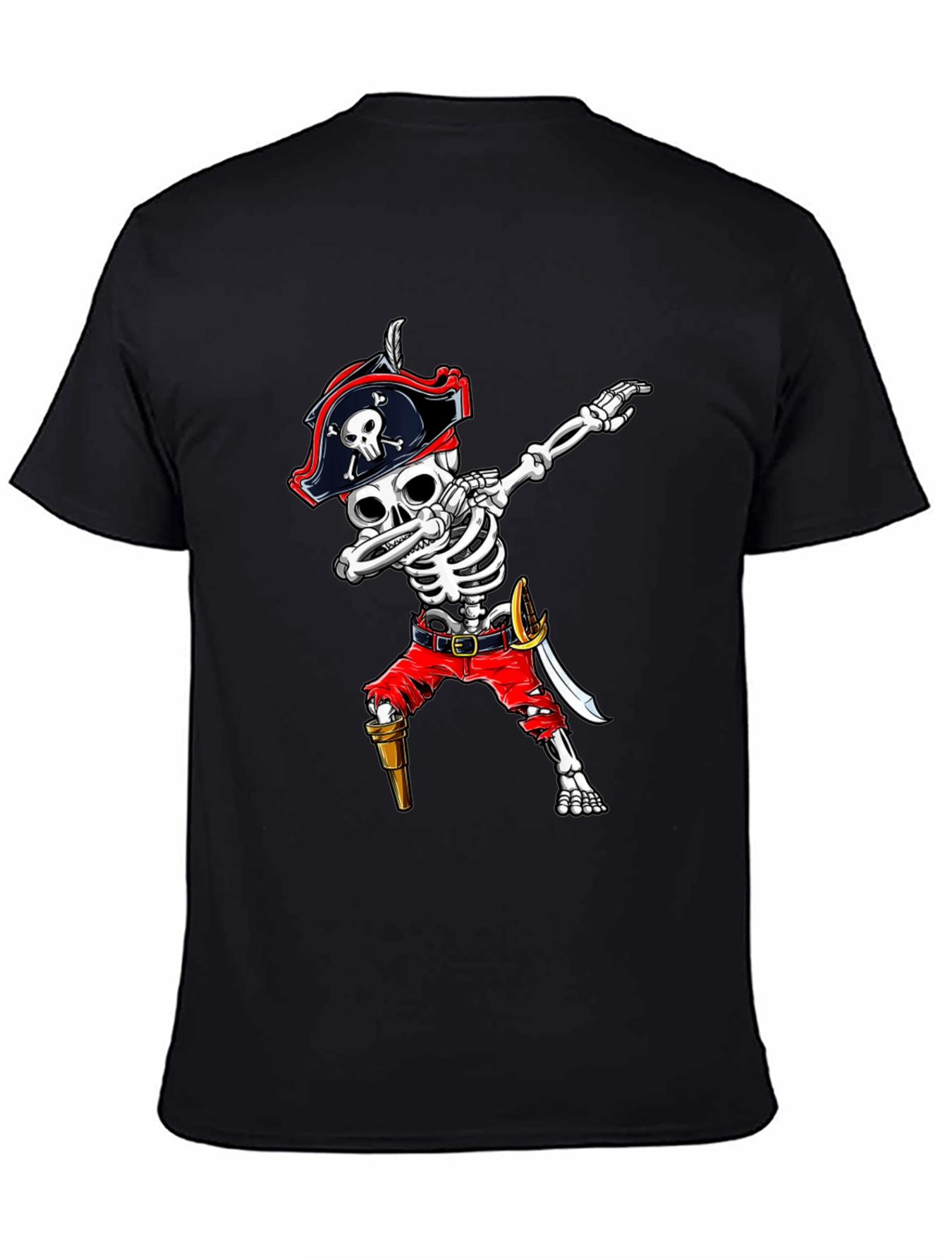 Pirate Skeleton Dab Graphic Tee - Black