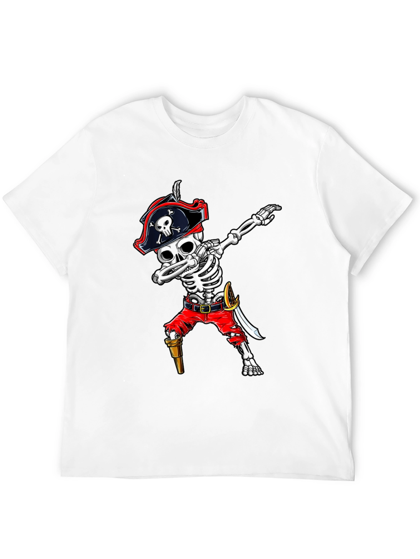 Pirate Skeleton Dab Graphic Tee - Black