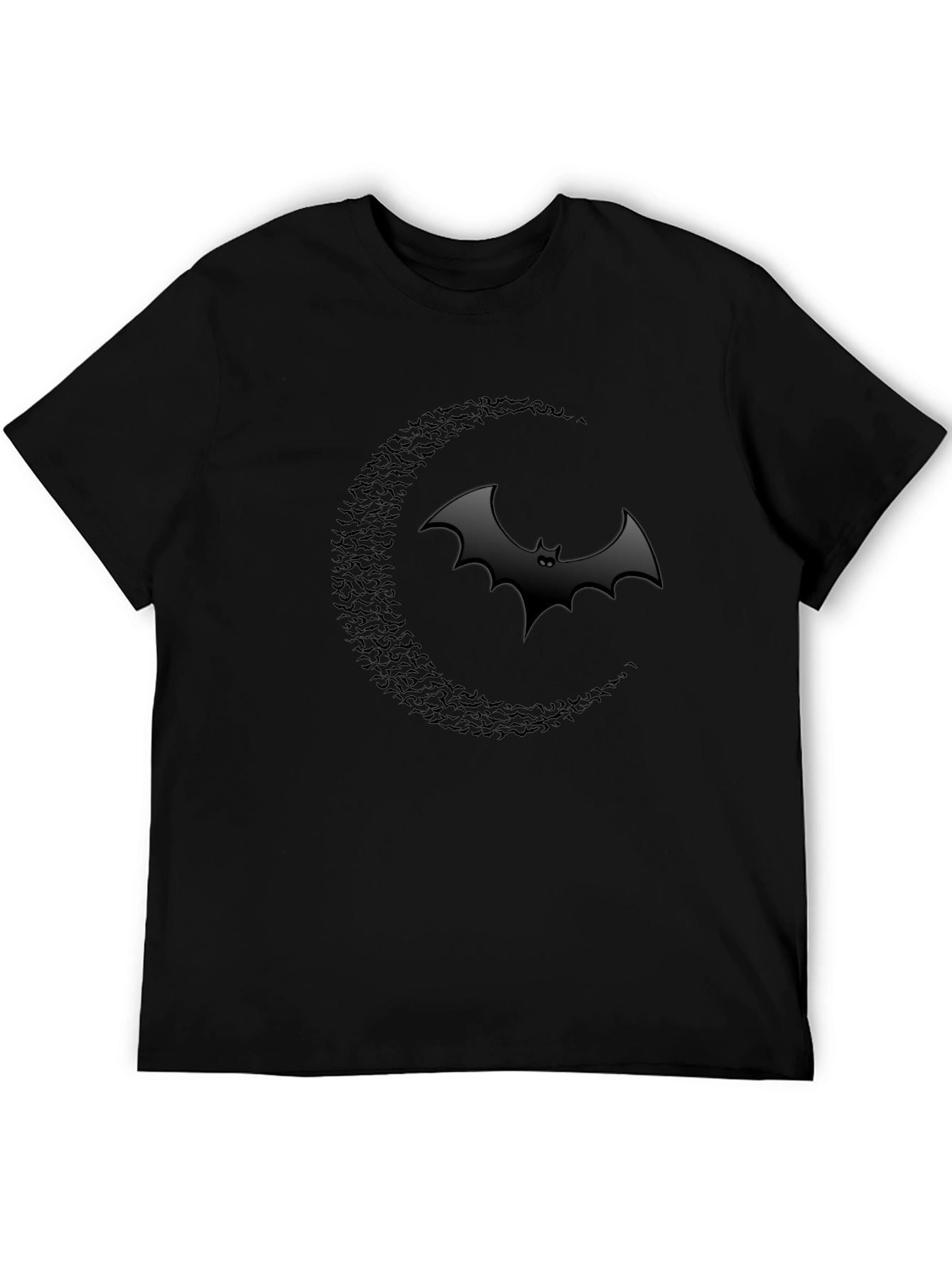 Bat Moon Graphic T-Shirt - Classic Black Cotton Tee