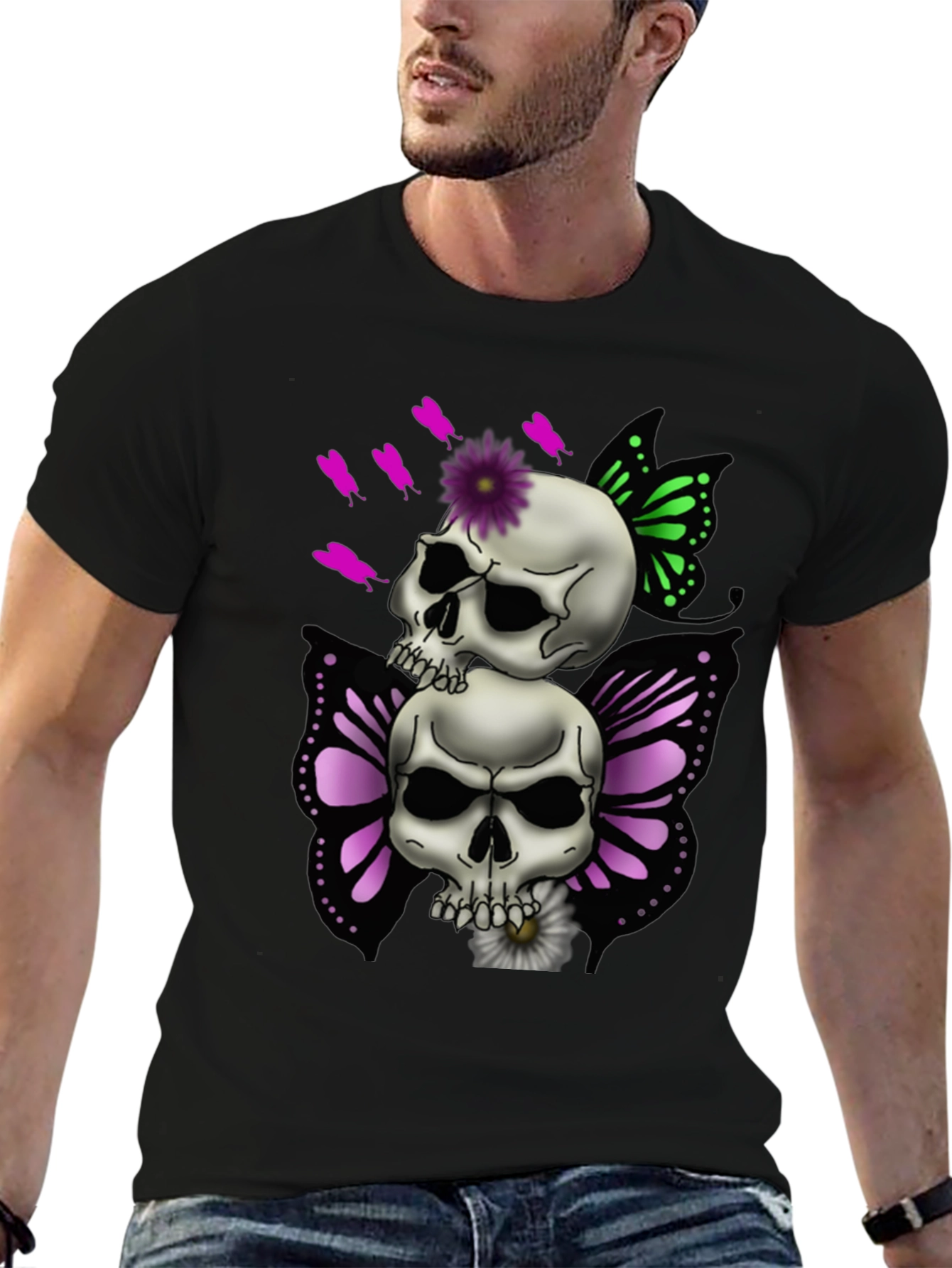 Skull Butterfly Graphic Tee