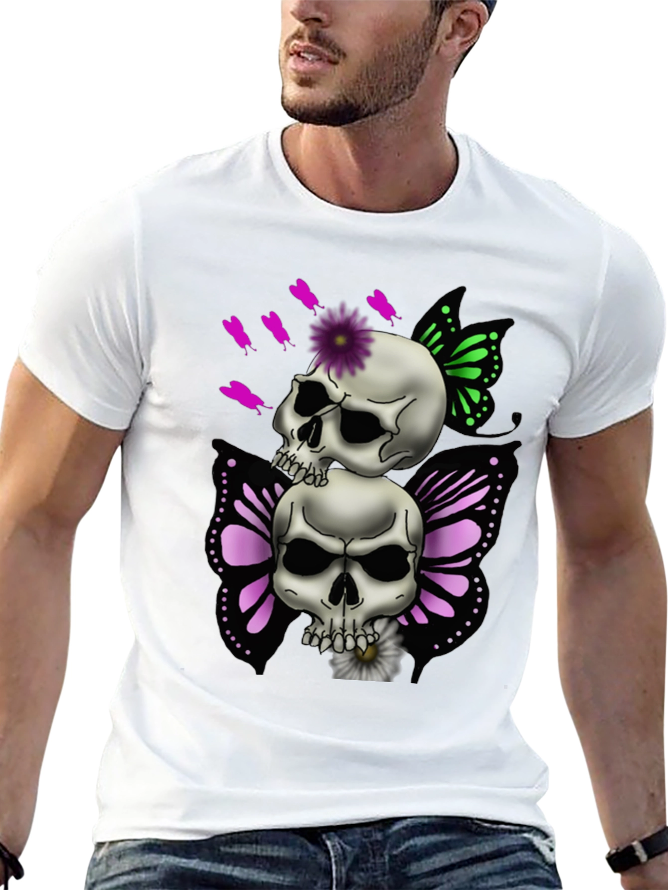 Skull Butterfly Graphic Tee