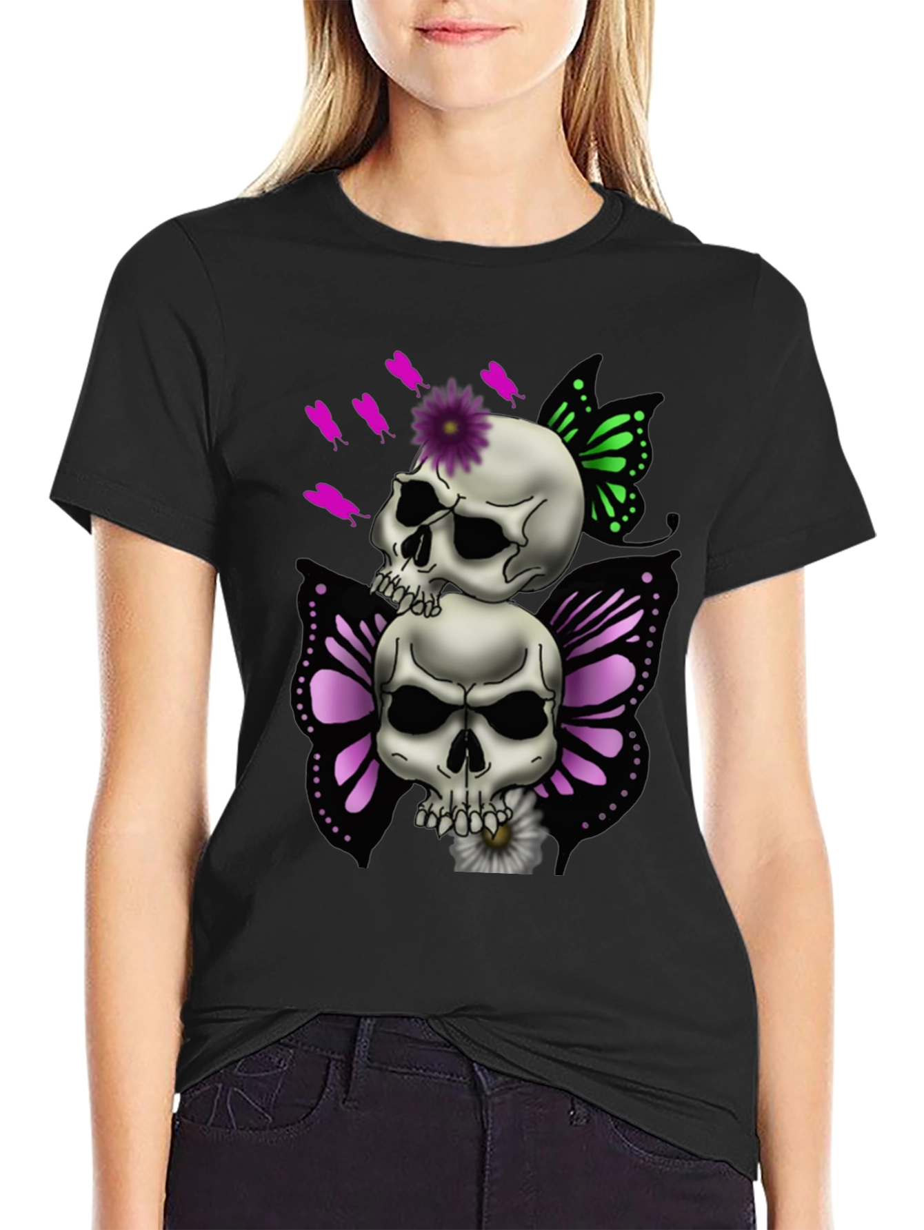 Skull Butterfly Graphic Tee