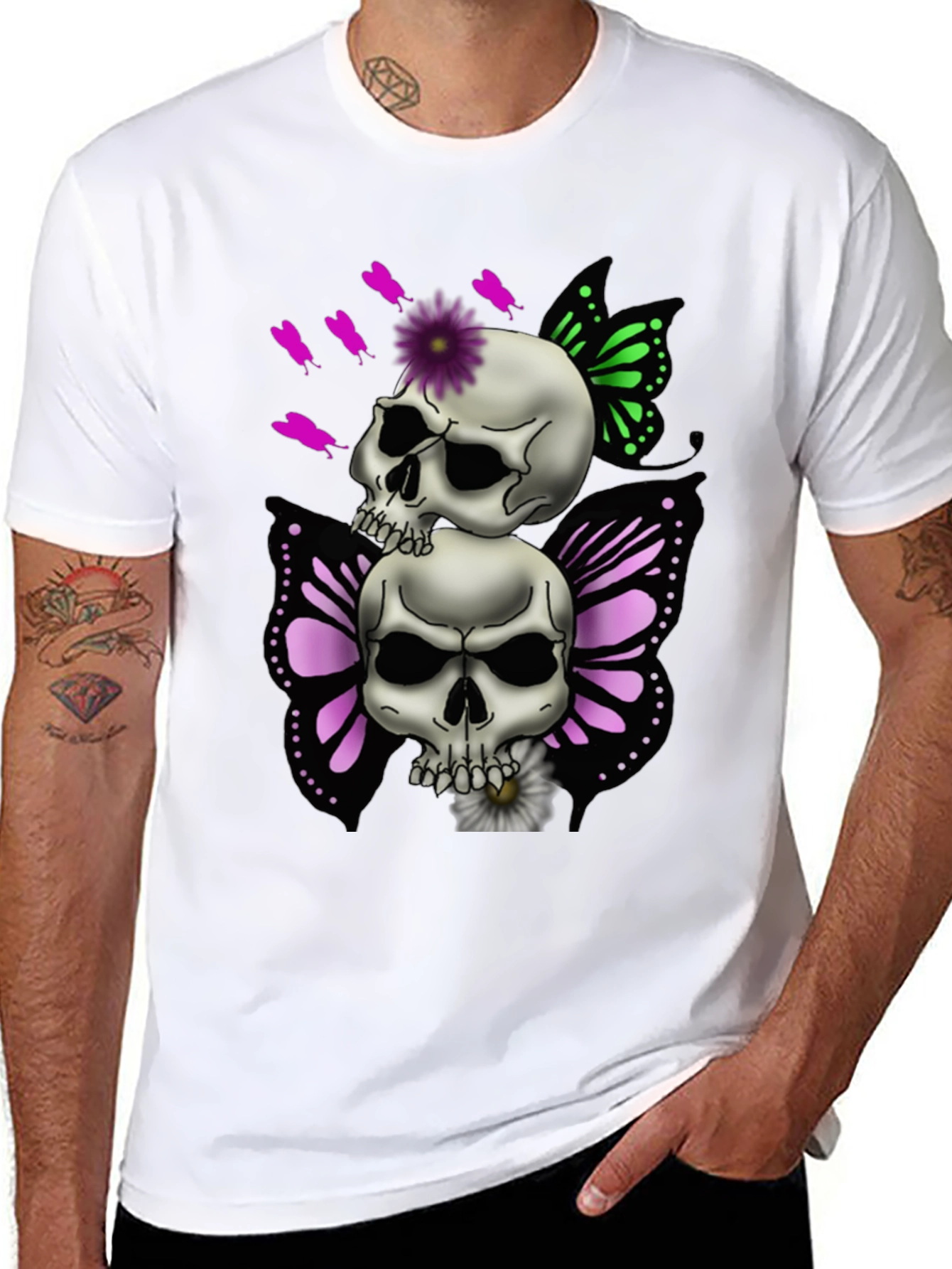 Skull Butterfly Graphic Tee