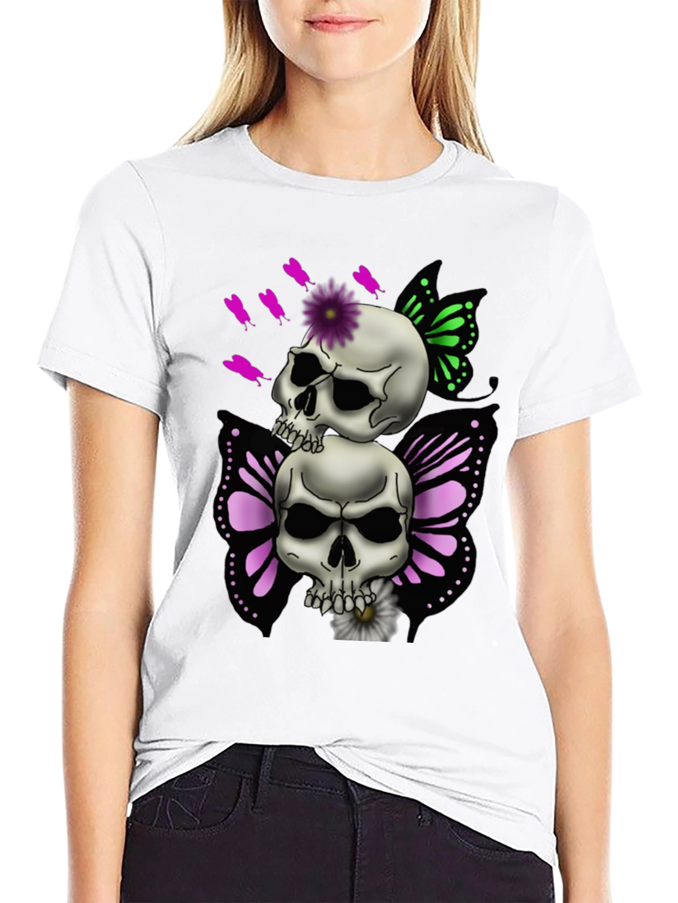 Skull Butterfly Graphic Tee