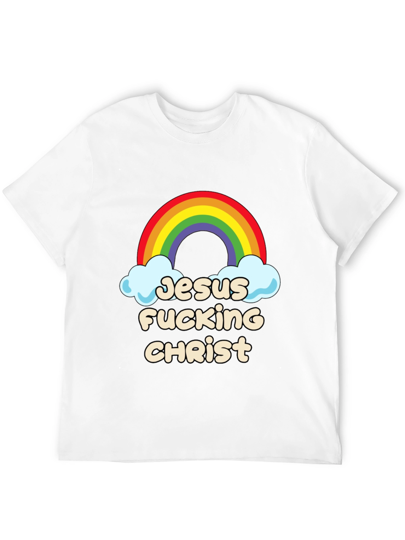 Jesus Fucking Christ Rainbow Graphic Tee