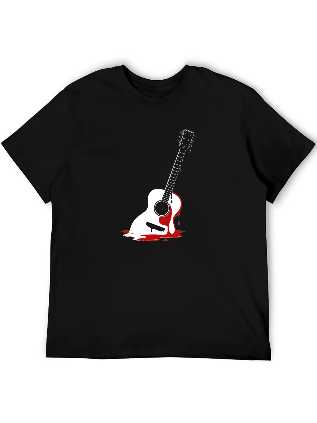 Melting Guitar Graphic Tee - Black
