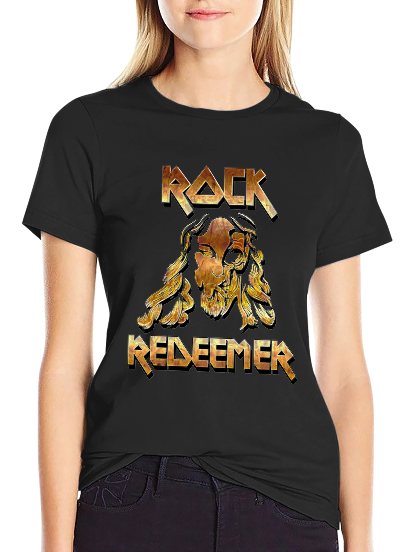 Rock Redeemer Graphic T-Shirt - Black