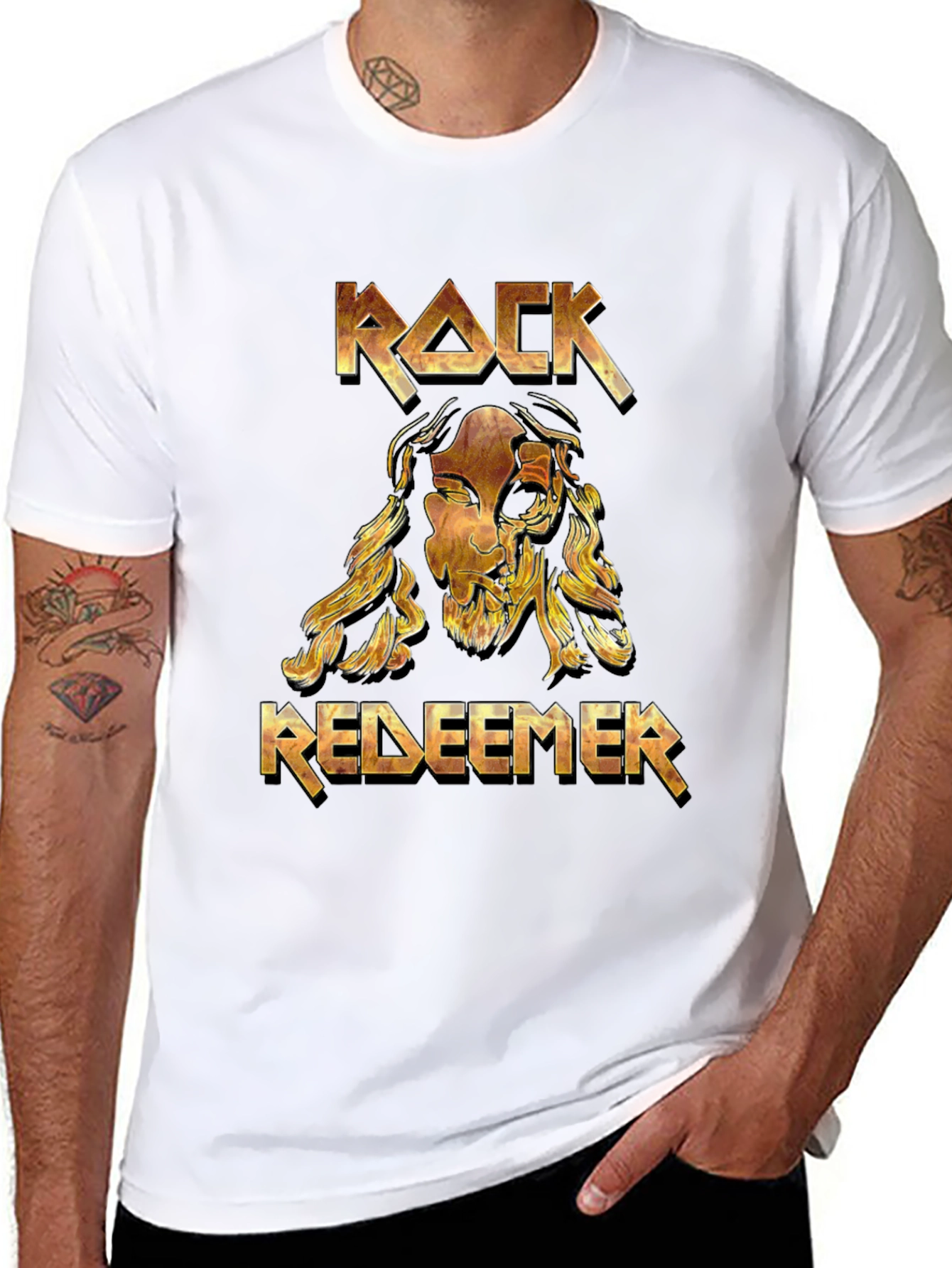 Rock Redeemer Graphic T-Shirt - Black