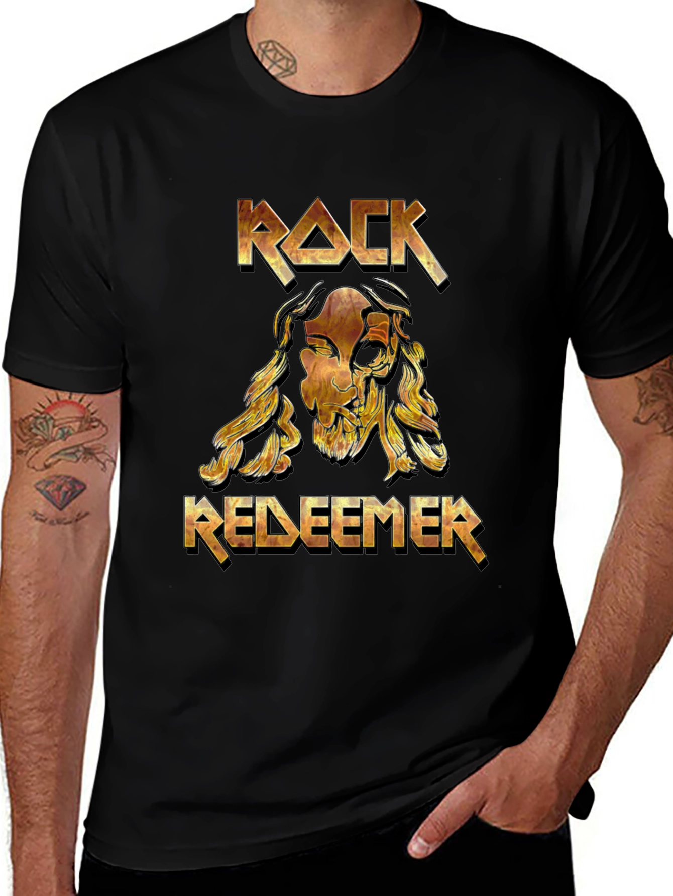 Rock Redeemer Graphic T-Shirt - Black