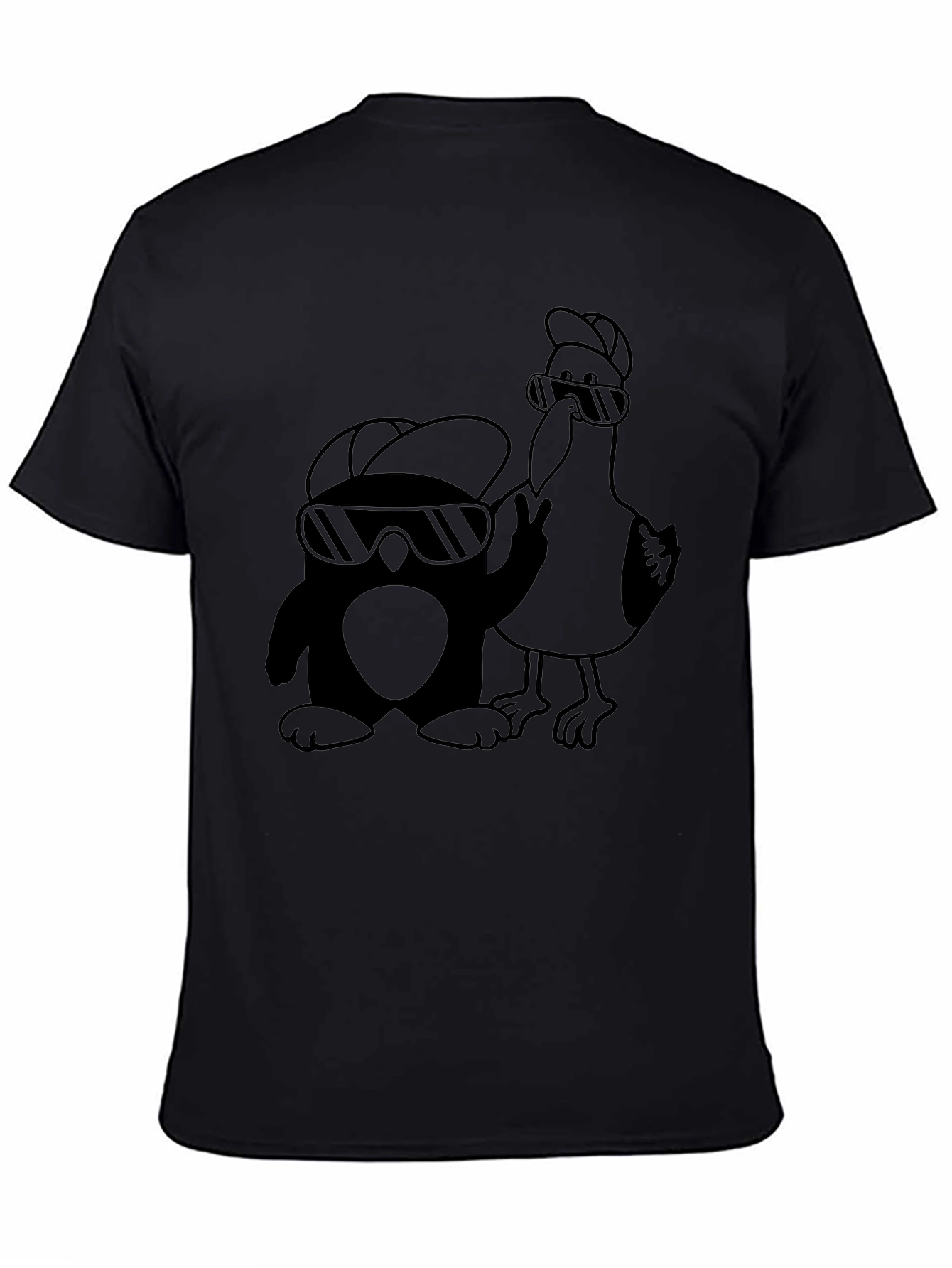 Cool Penguin & Seagull Graphic Tee