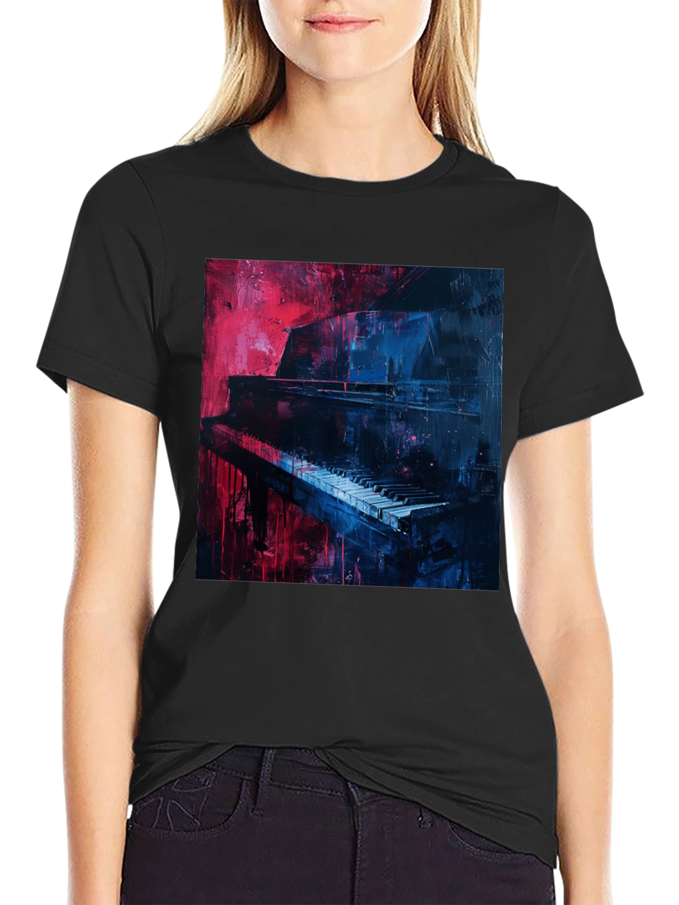 Piano Art Graphic Tee - Unique Music Lover Shirt