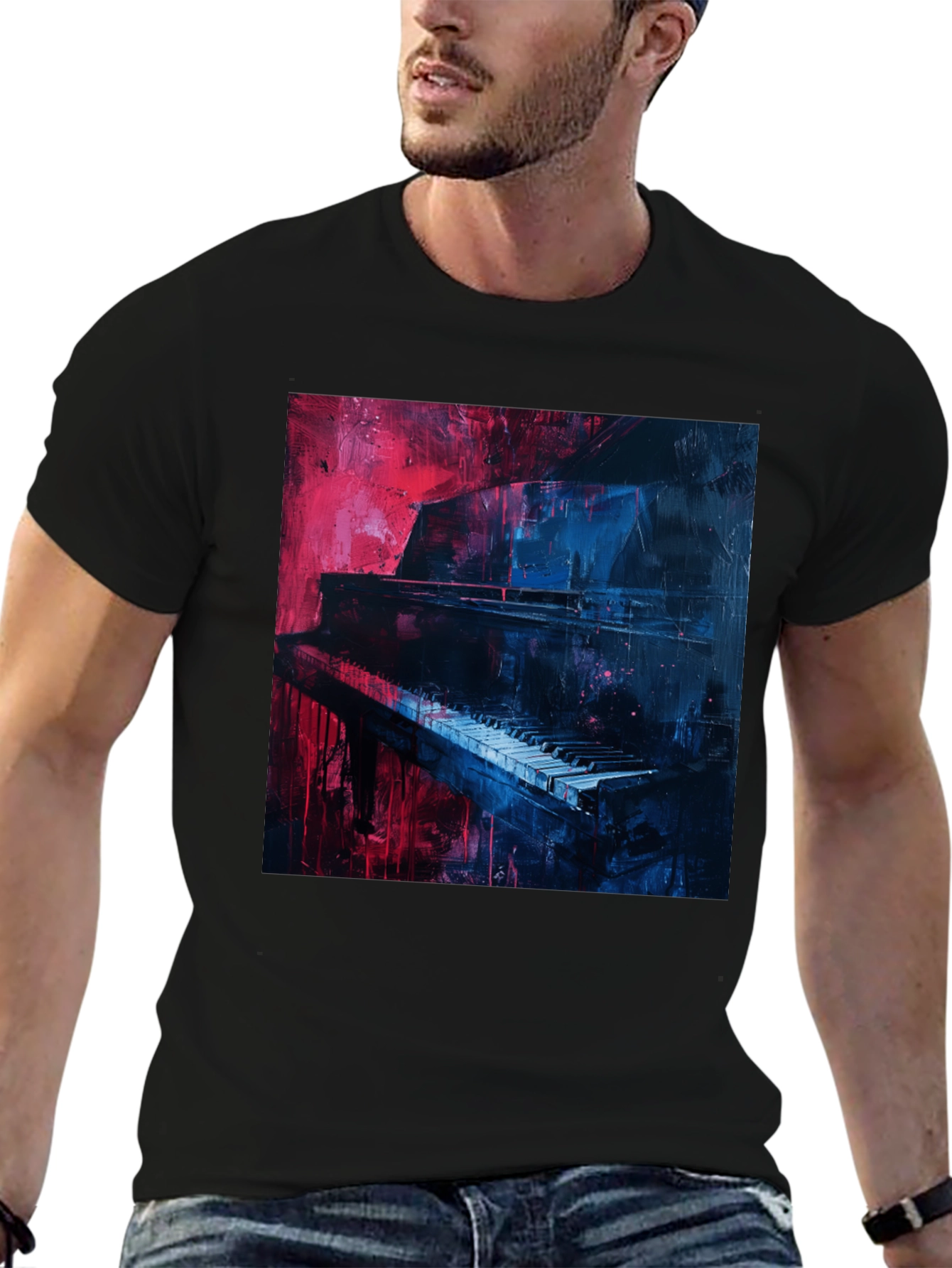 Piano Art Graphic Tee - Unique Music Lover Shirt