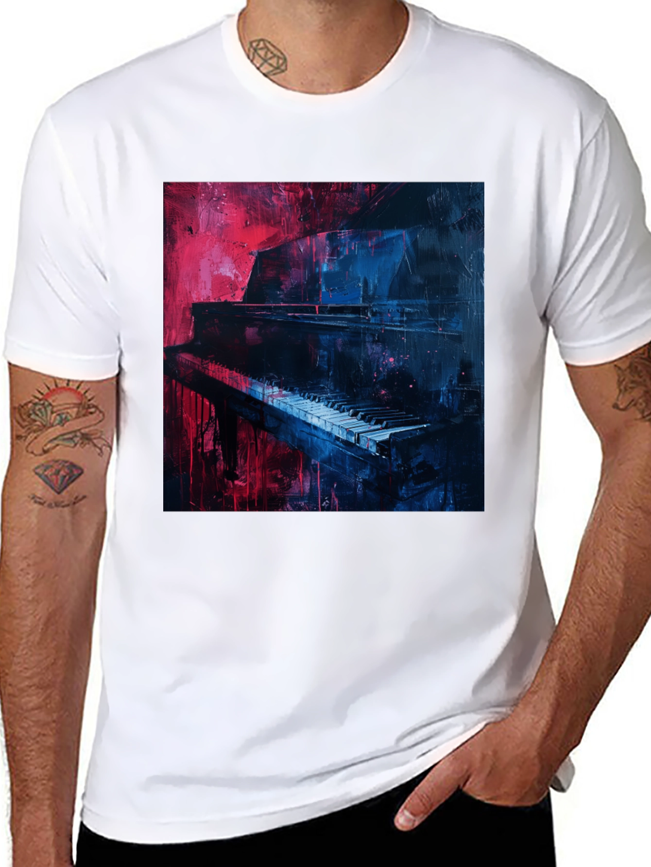 Piano Art Graphic Tee - Unique Music Lover Shirt