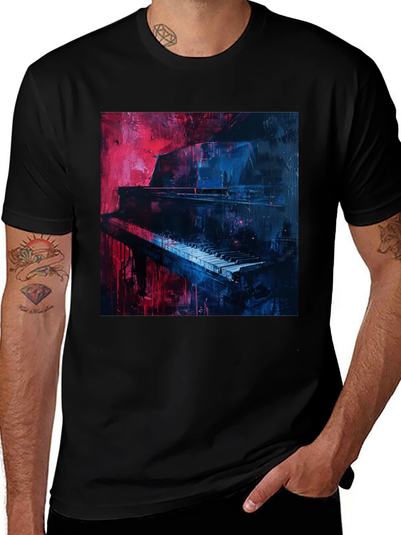 Piano Art Graphic Tee - Unique Music Lover Shirt