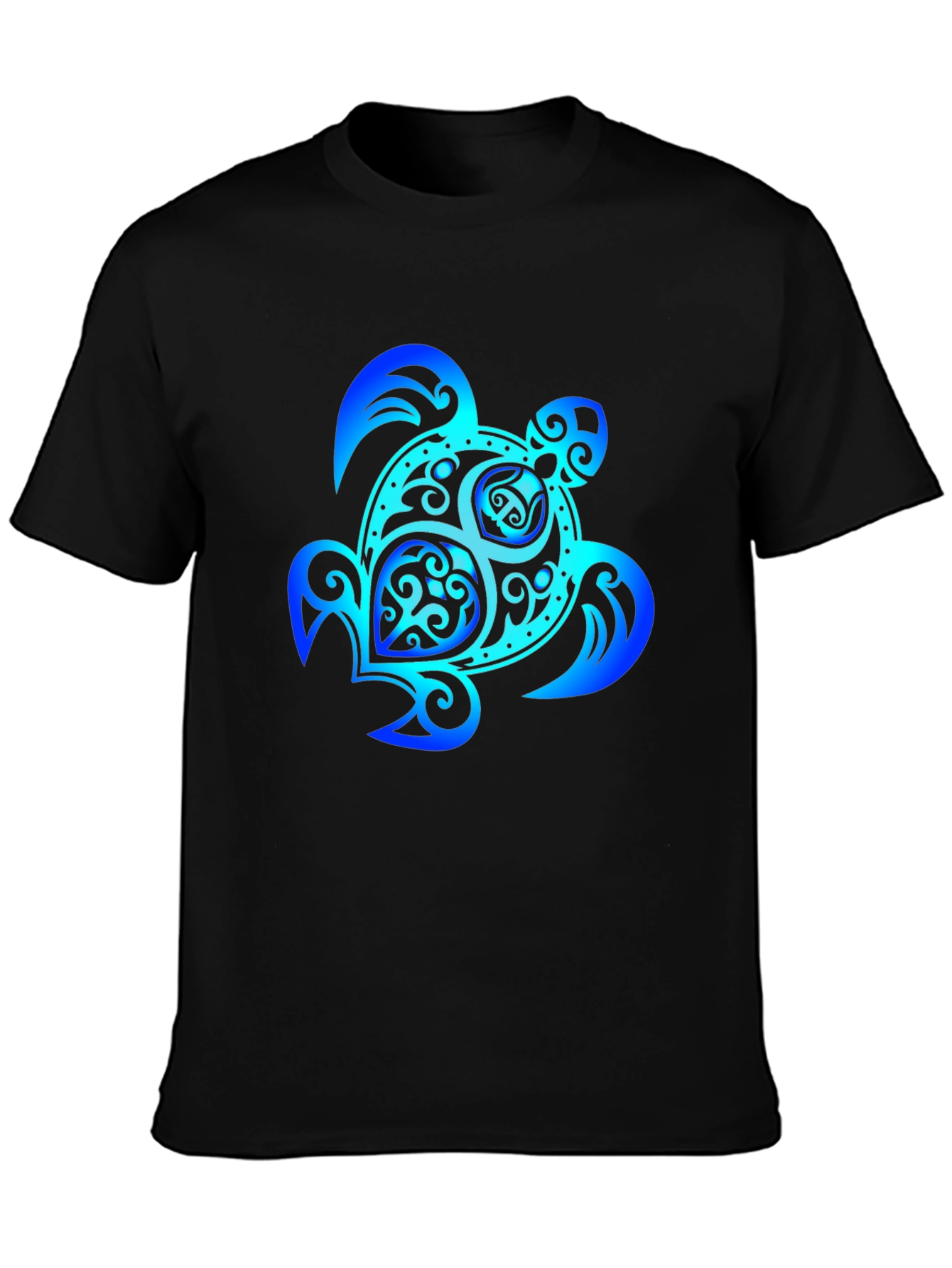 Blue Turtle Graphic Black Tee
