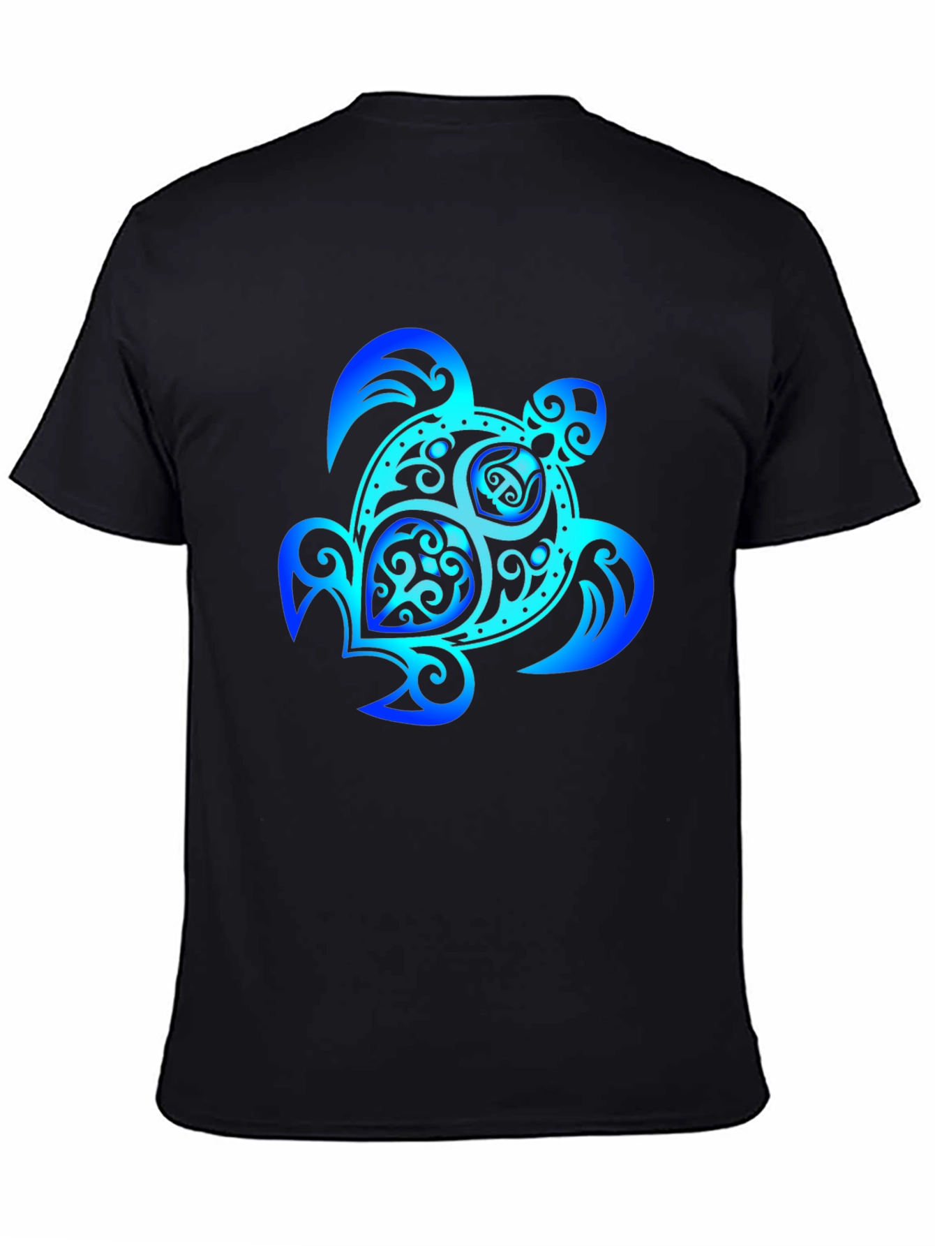 Blue Turtle Graphic Black Tee