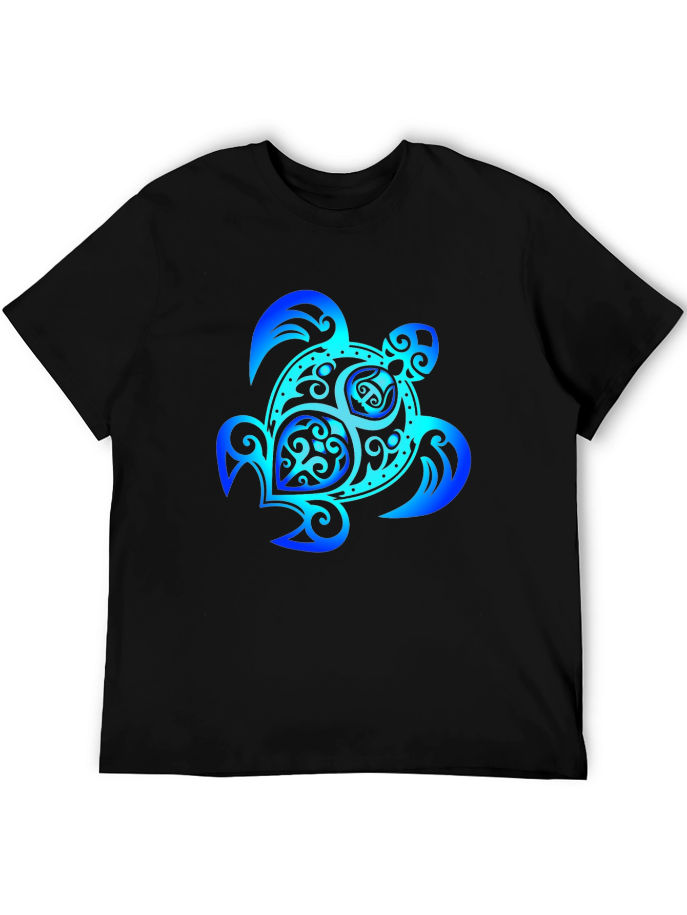Blue Turtle Graphic Black Tee