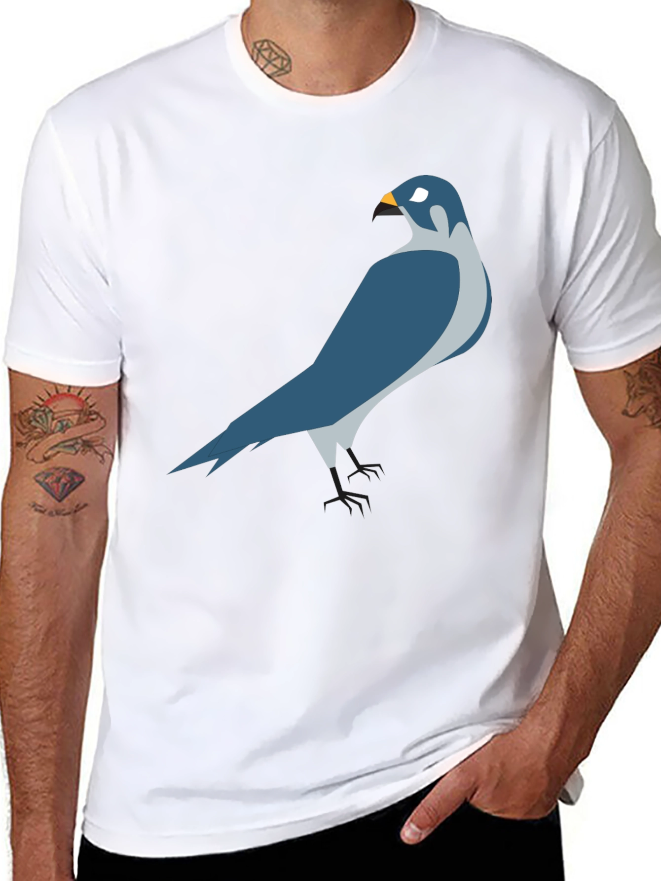 Falcon Graphic Tee - Modern Bird Print