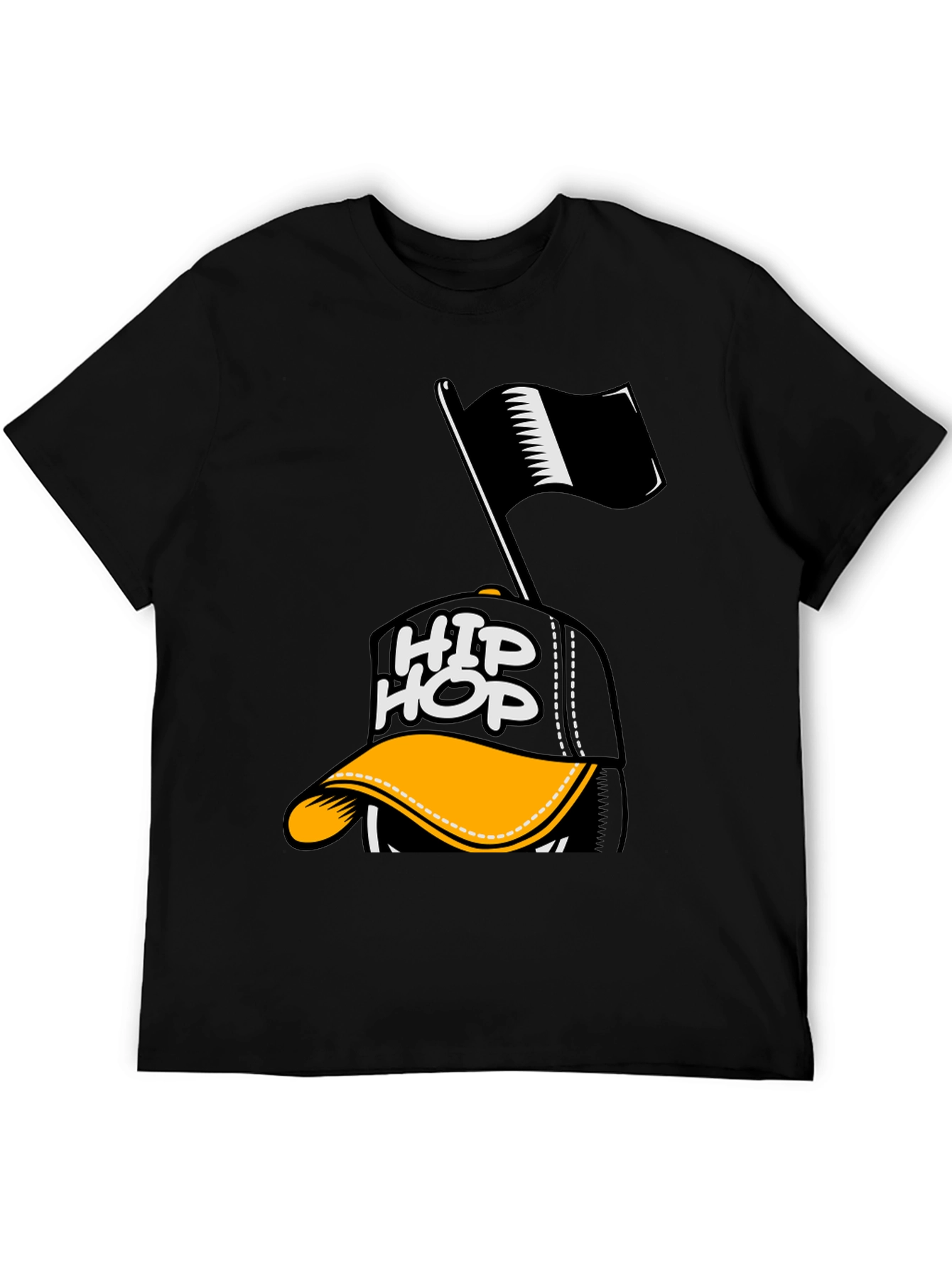 Hip Hop Cap Graphic T-Shirt