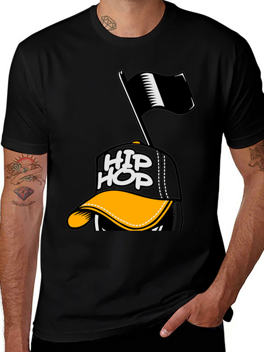 Hip Hop Cap Graphic T-Shirt