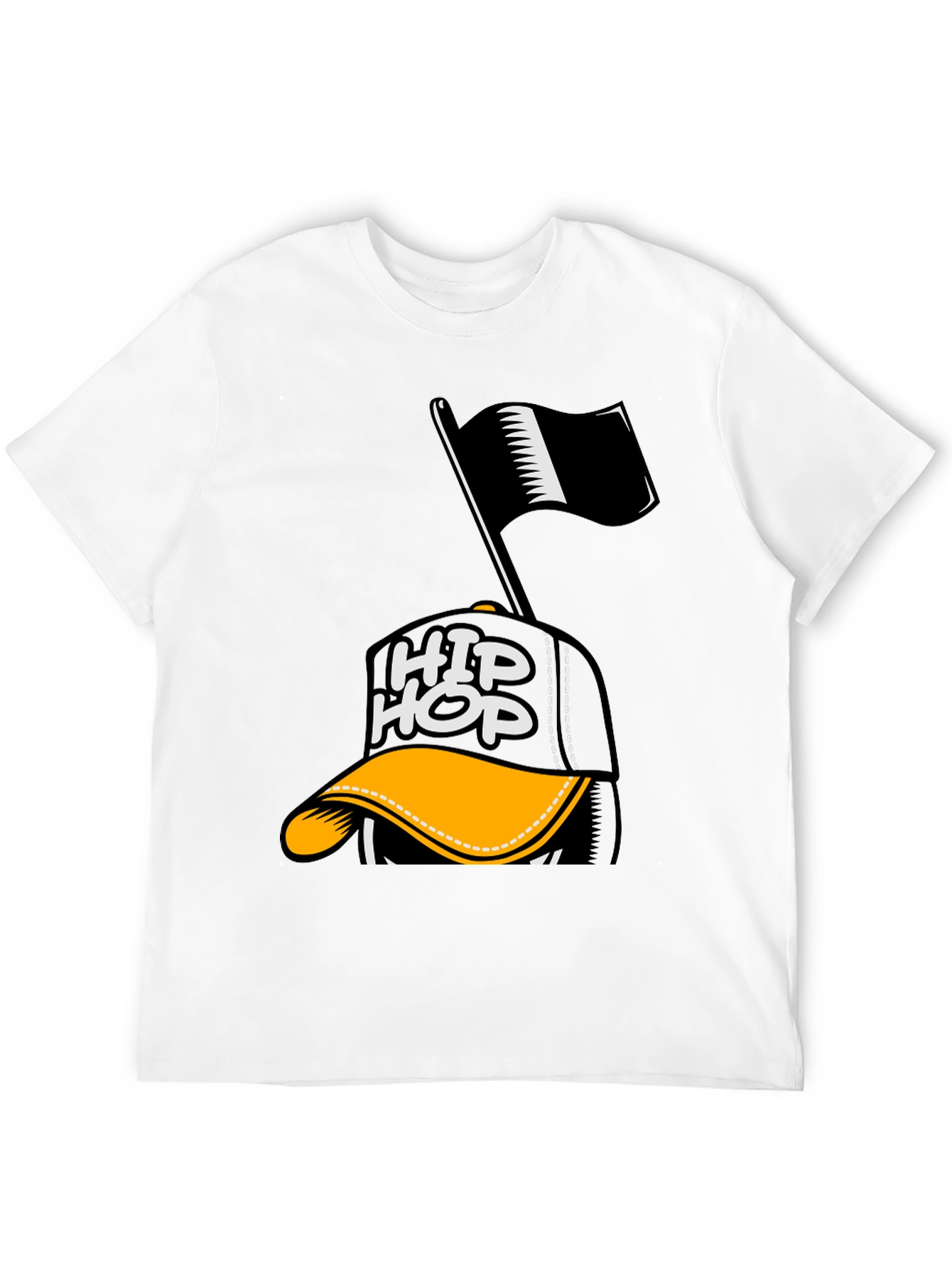 Hip Hop Cap Graphic T-Shirt
