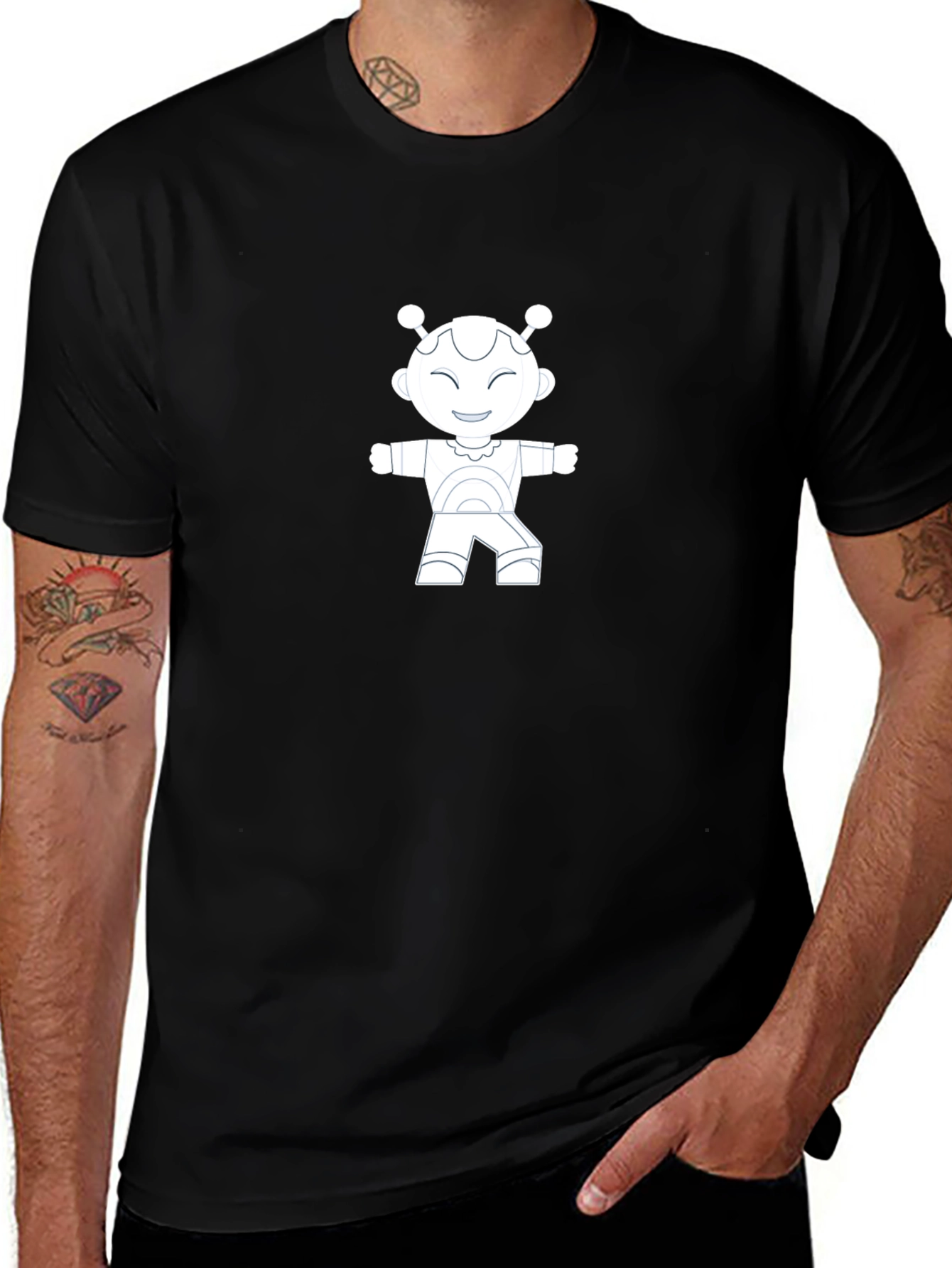 Robot Graphic Black T-Shirt