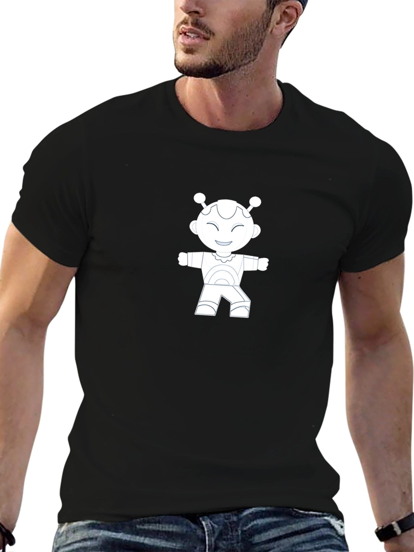 Robot Graphic Black T-Shirt