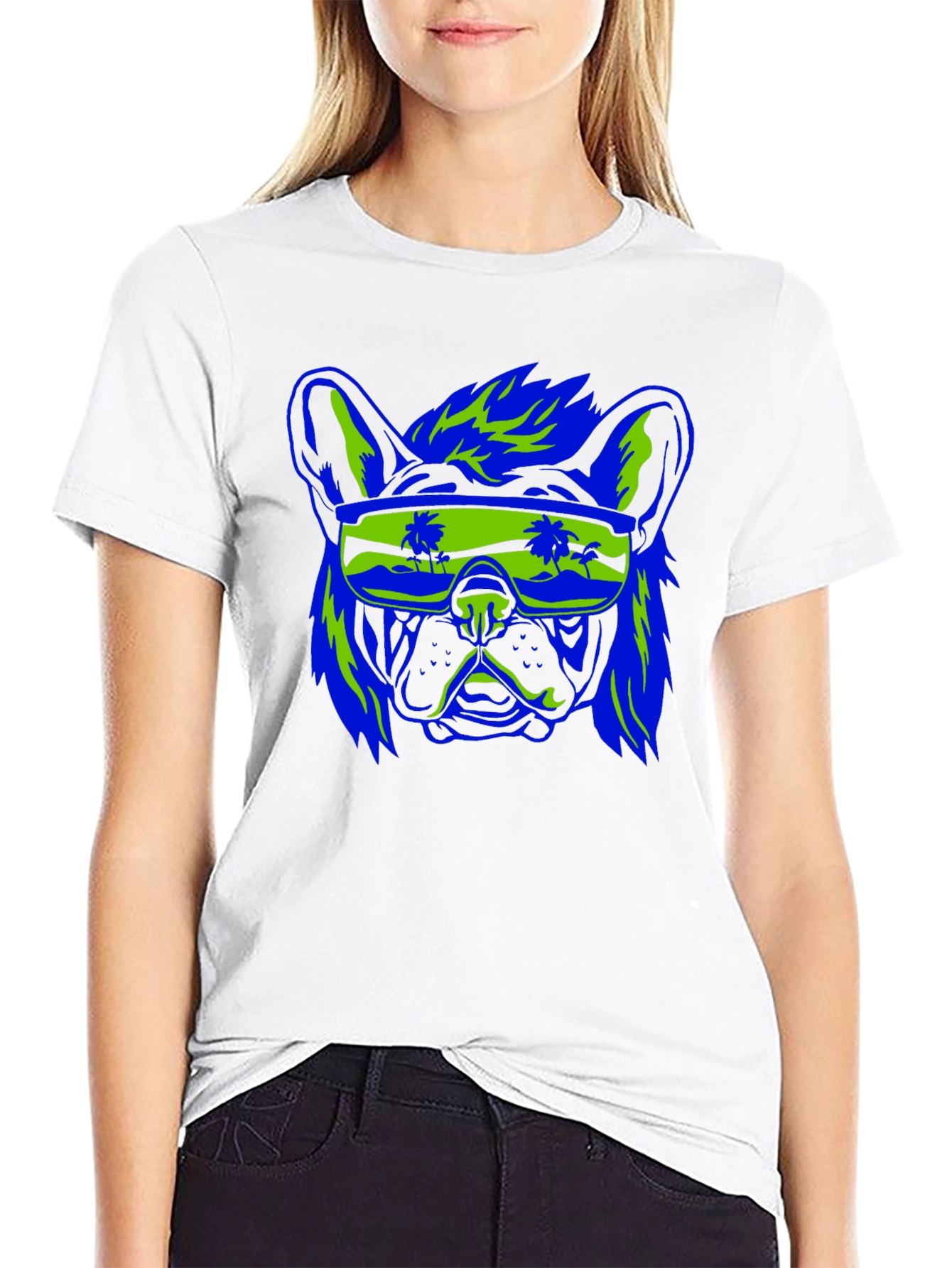 Cool Dog Graphic Tee - Retro Vibe Black Shirt