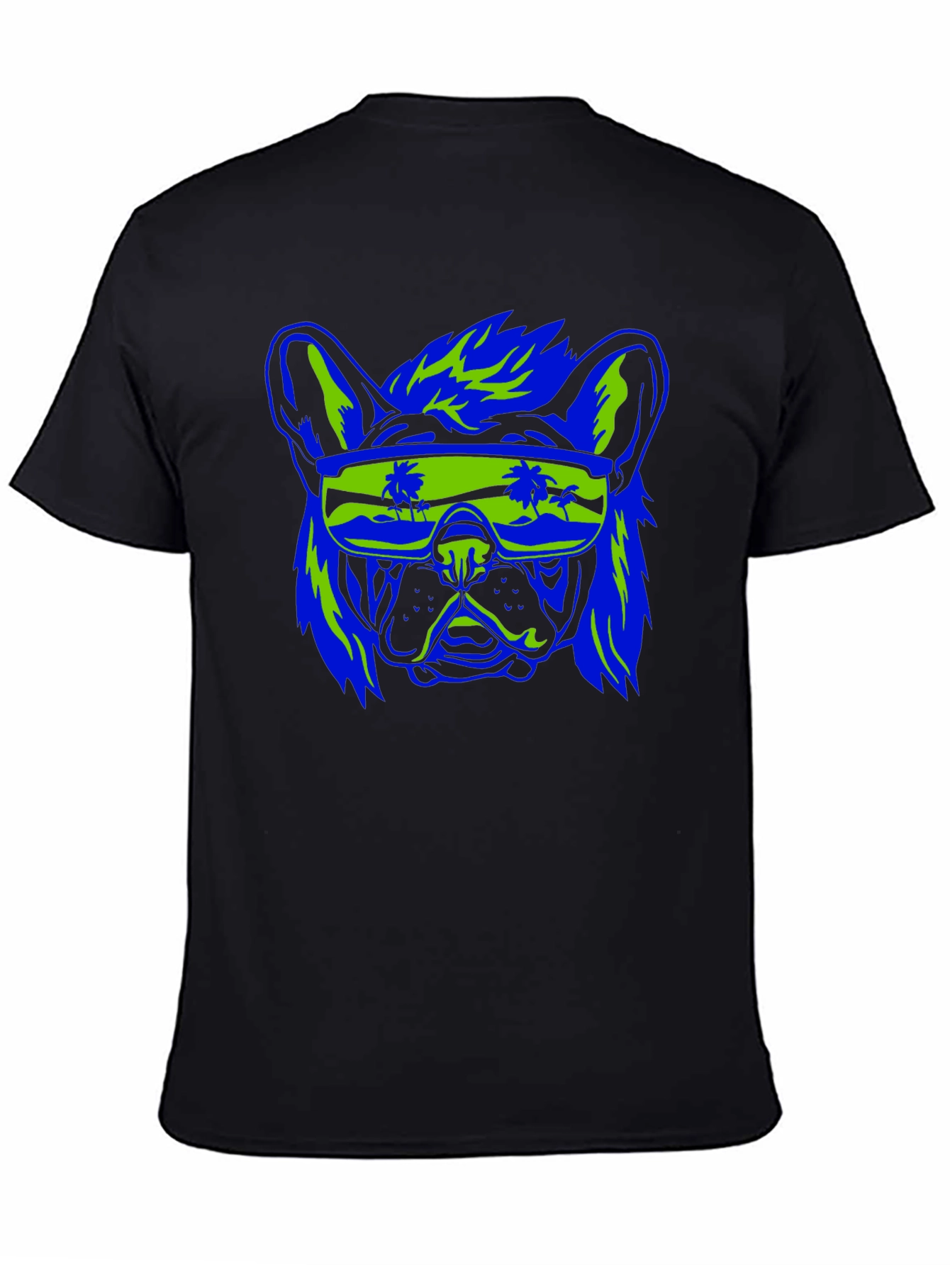 Cool Dog Graphic Tee - Retro Vibe Black Shirt