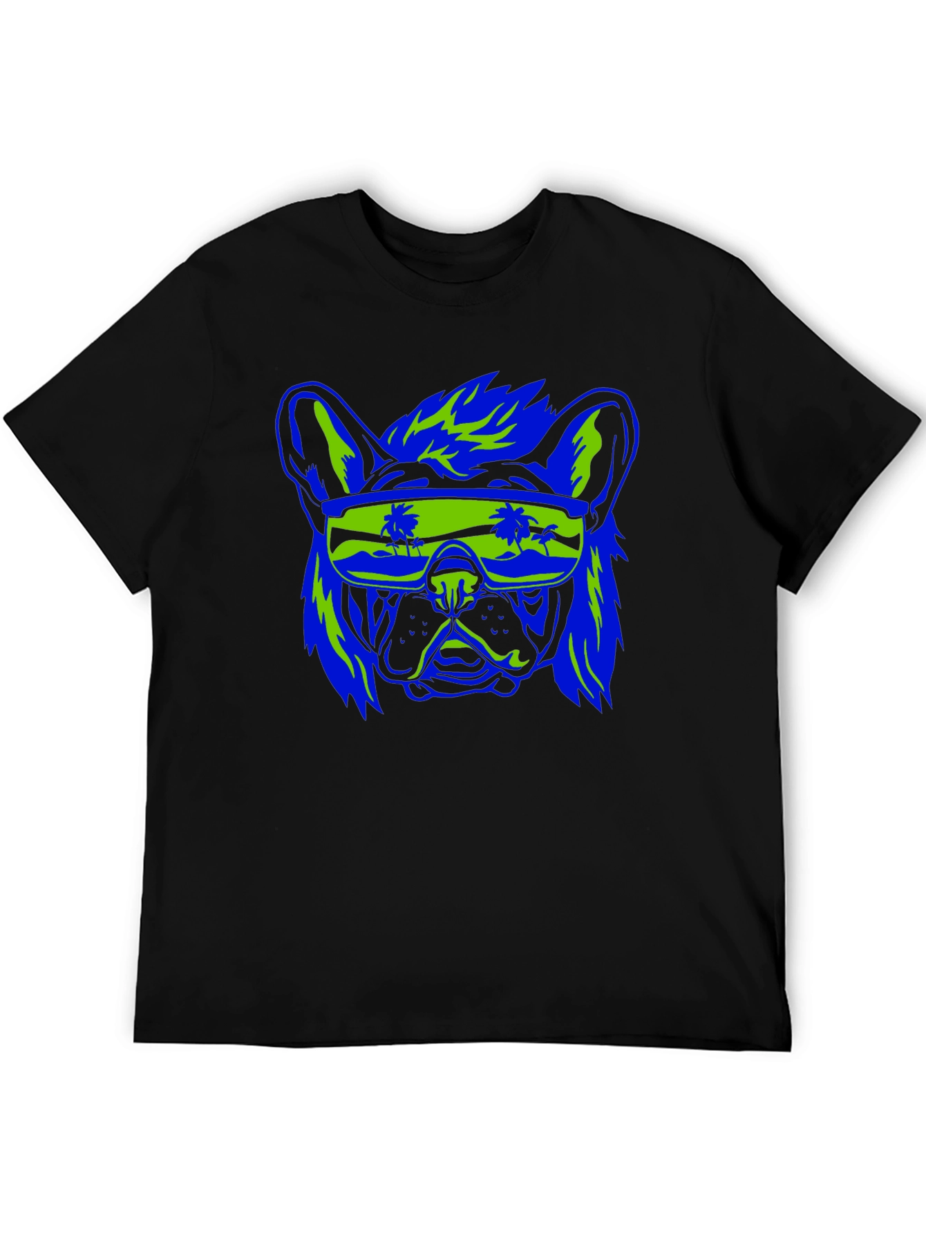 Cool Dog Graphic Tee - Retro Vibe Black Shirt