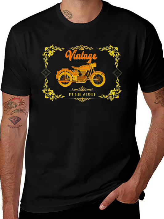 Vintage Motorcycle T-Shirt - Classic Biker Design