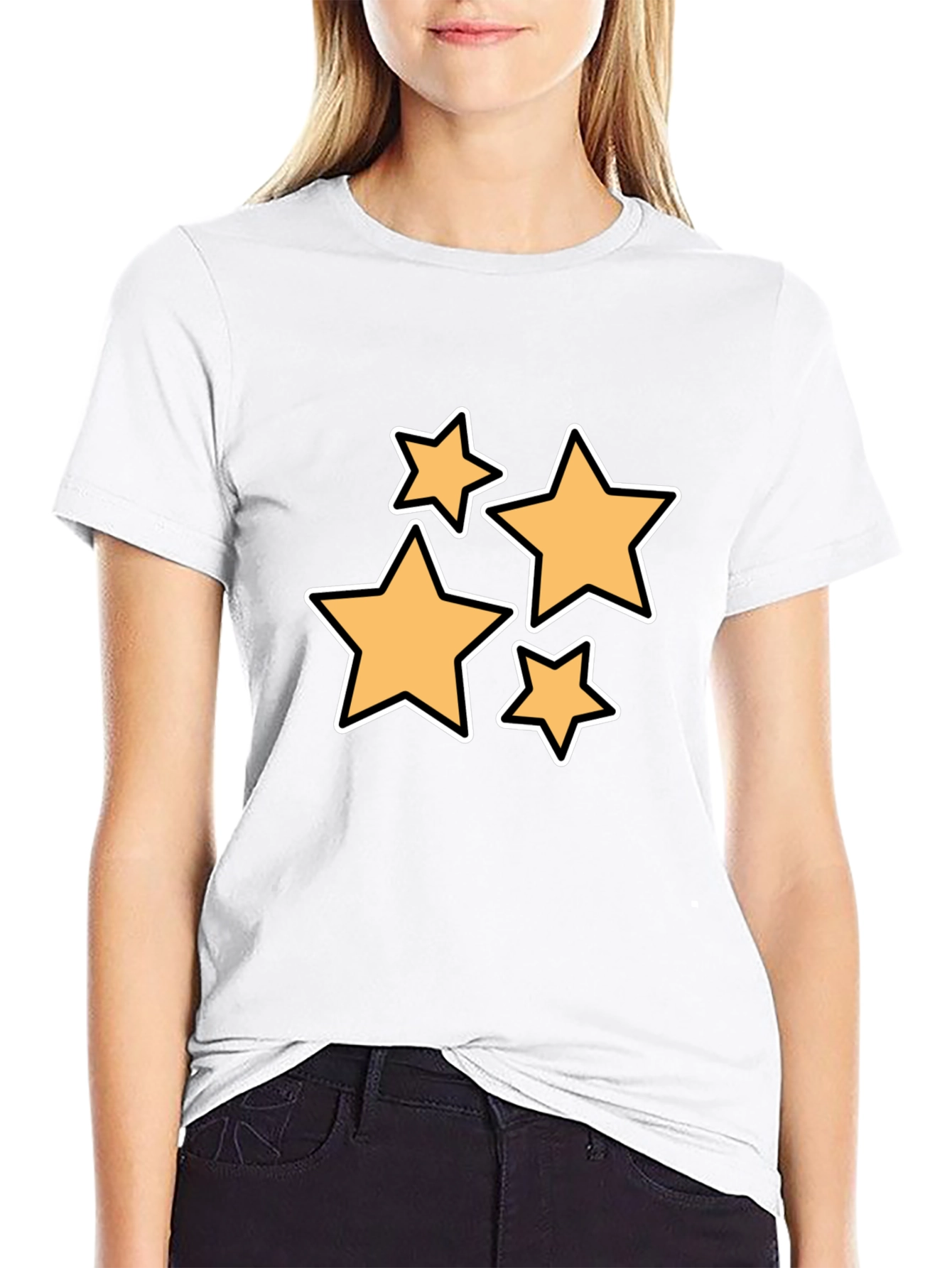 Stylish Black T-Shirt with Star Design